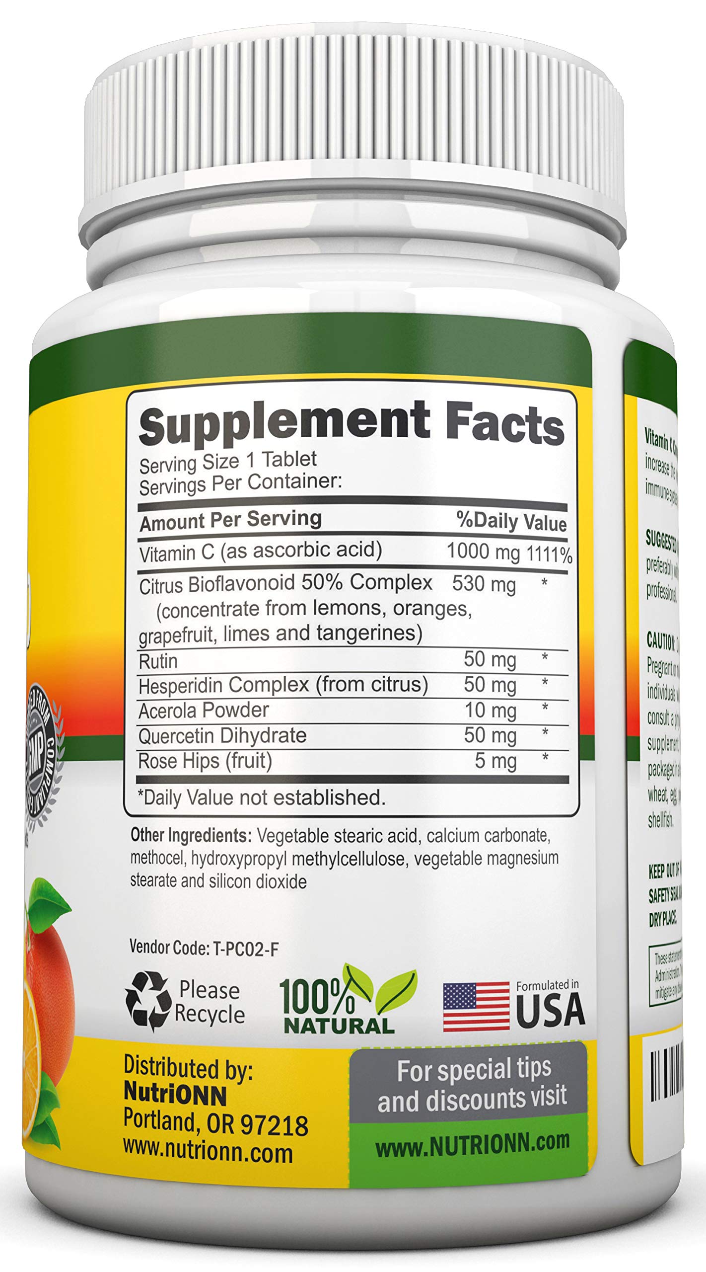 Foto 3 pulgar | Suplemento Nutrionn Super Vitamina C Complex 1695 Mg 180 Tablas - Venta Internacional.