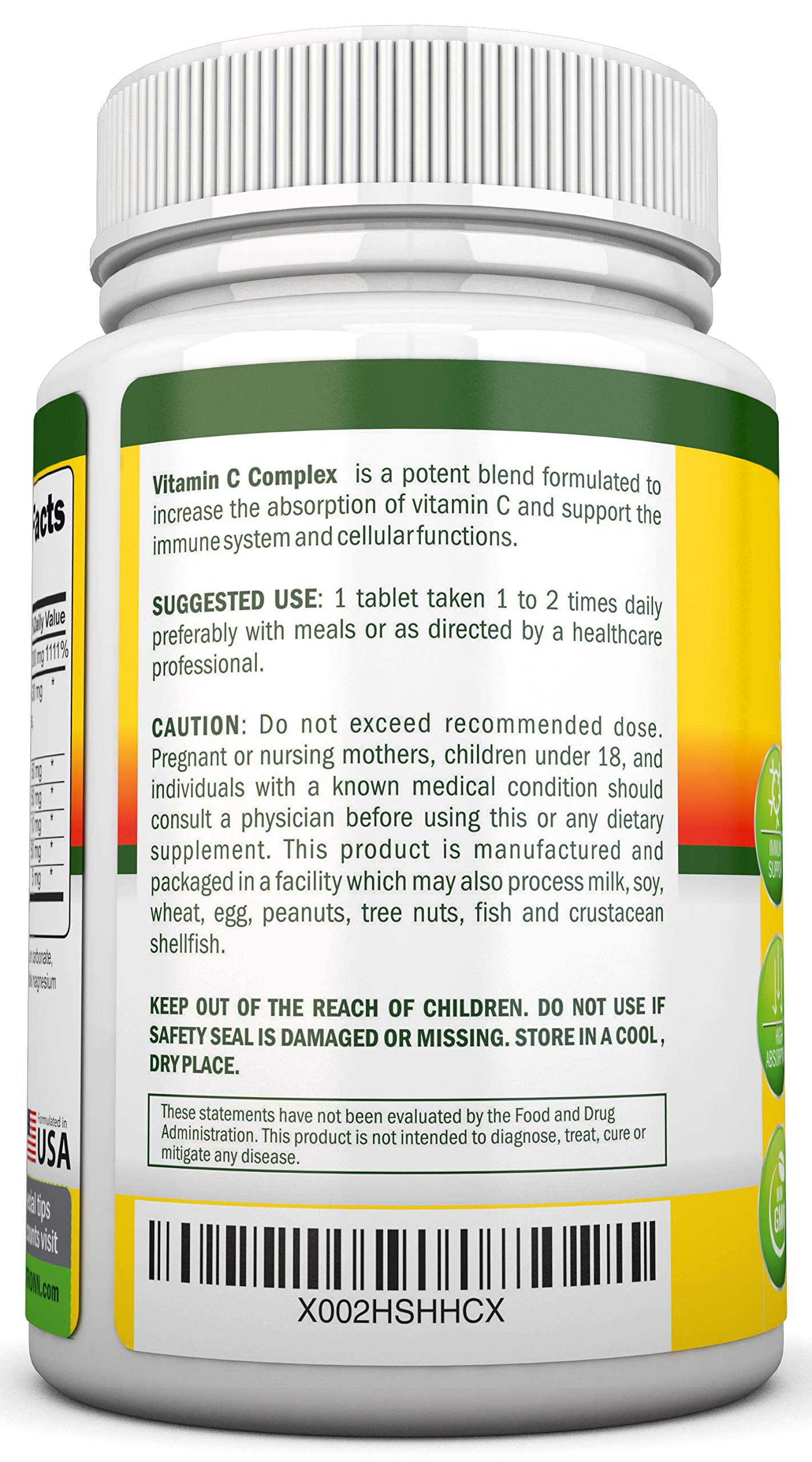Foto 4 pulgar | Suplemento Nutrionn Super Vitamina C Complex 1695 Mg 180 Tablas - Venta Internacional.