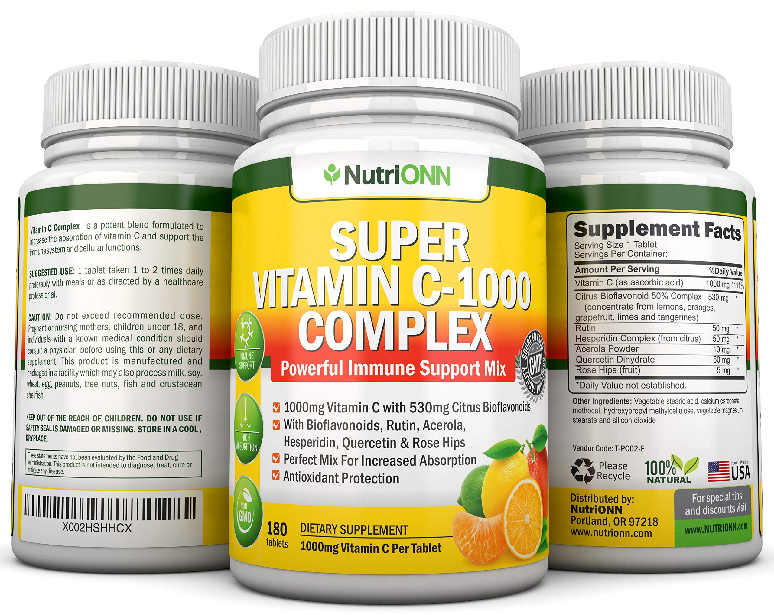Foto 7 pulgar | Suplemento Nutrionn Super Vitamina C Complex 1695 Mg 180 Tablas - Venta Internacional.