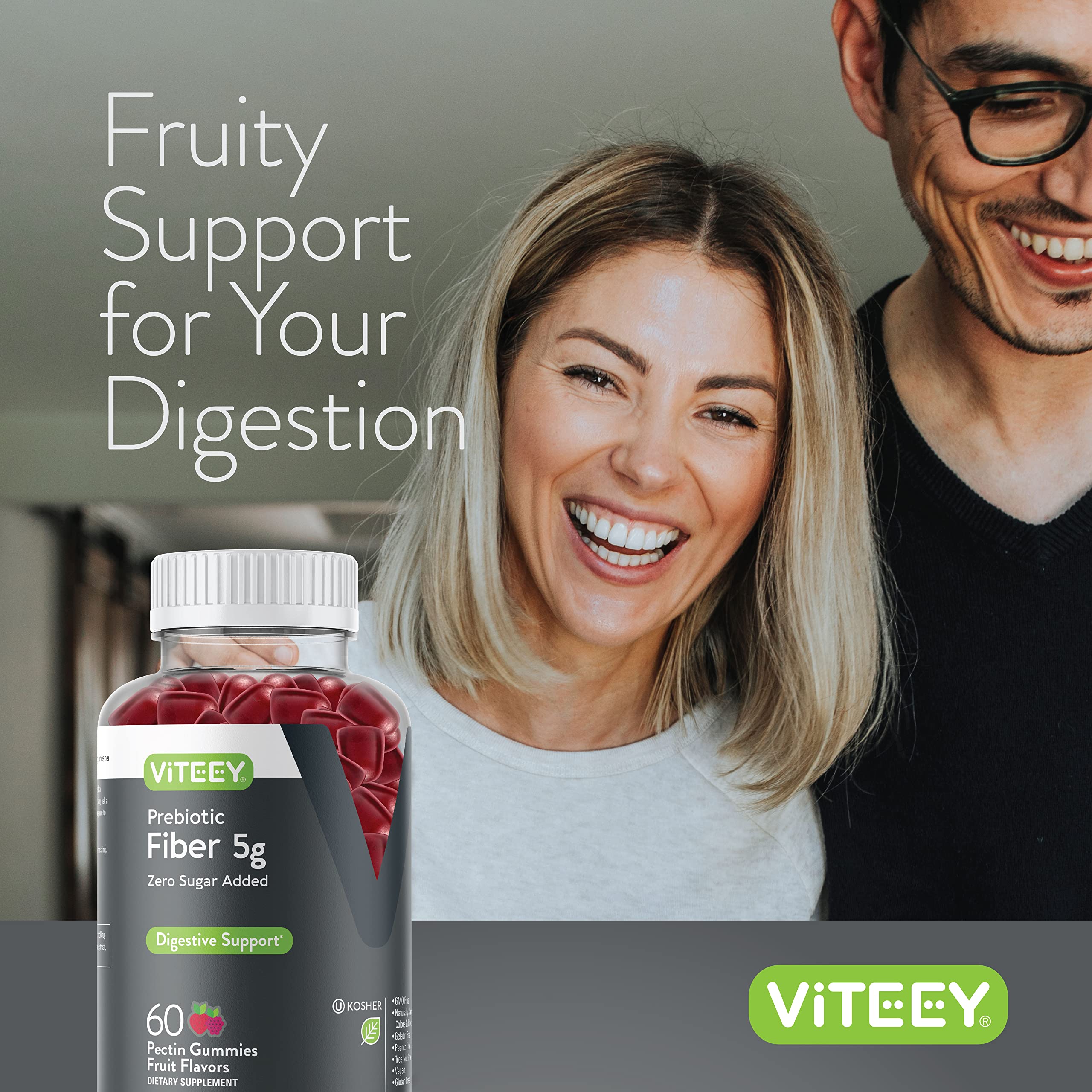 Foto 7 pulgar | Suplemento De Fibra Gummies Viteey Prebiotic 5g Para Adultos - Venta Internacional.