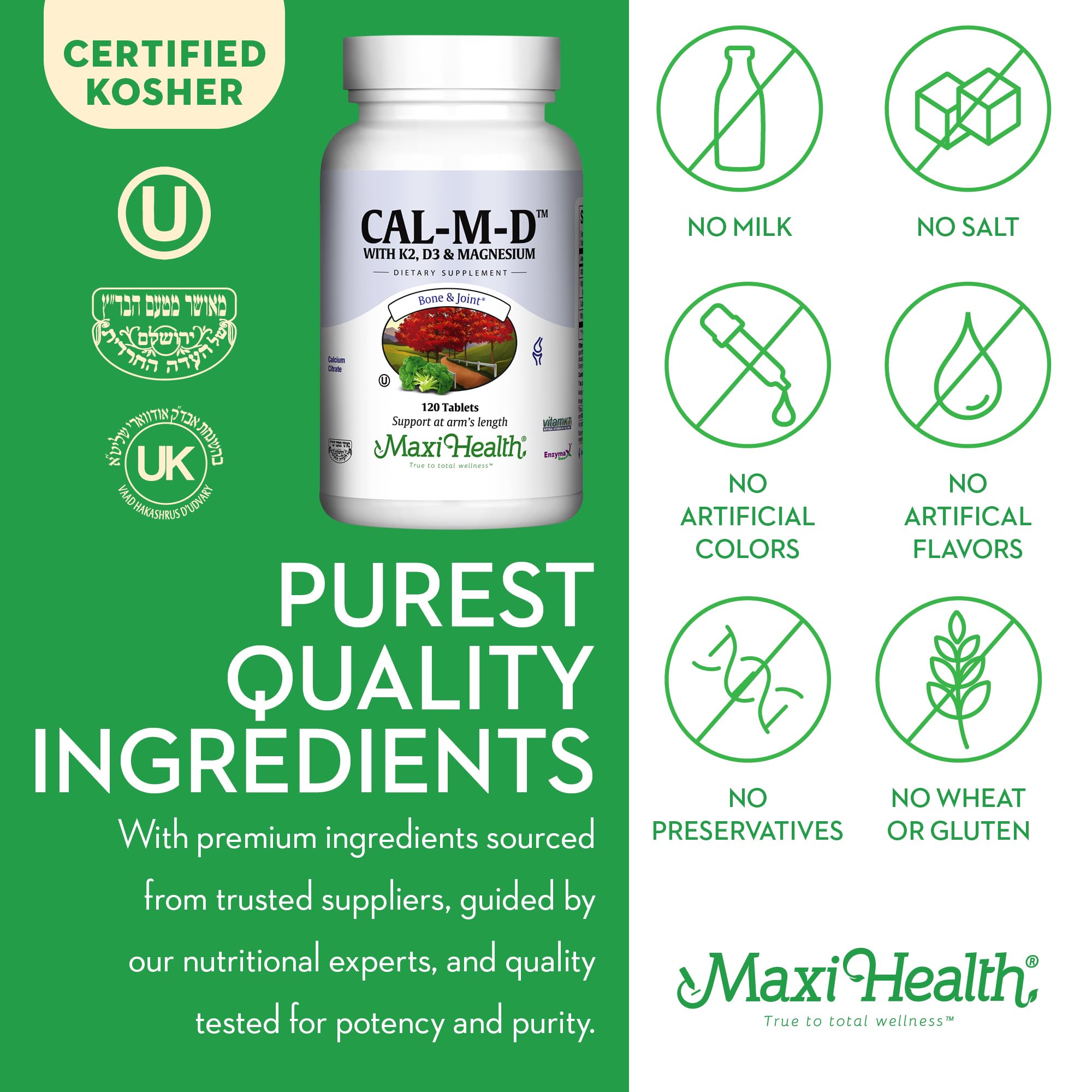Foto 7 pulgar | Suplemento Maxi Health Calcium Con Vitamina D3, K2 Y Magnesio - Venta Internacional.