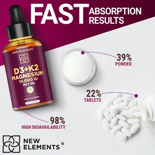 Foto 4 | Suplemento Líquido De Vitamina D3 K2 De 10000 Ui Con 5 Mg De Magnesio - Venta Internacional.