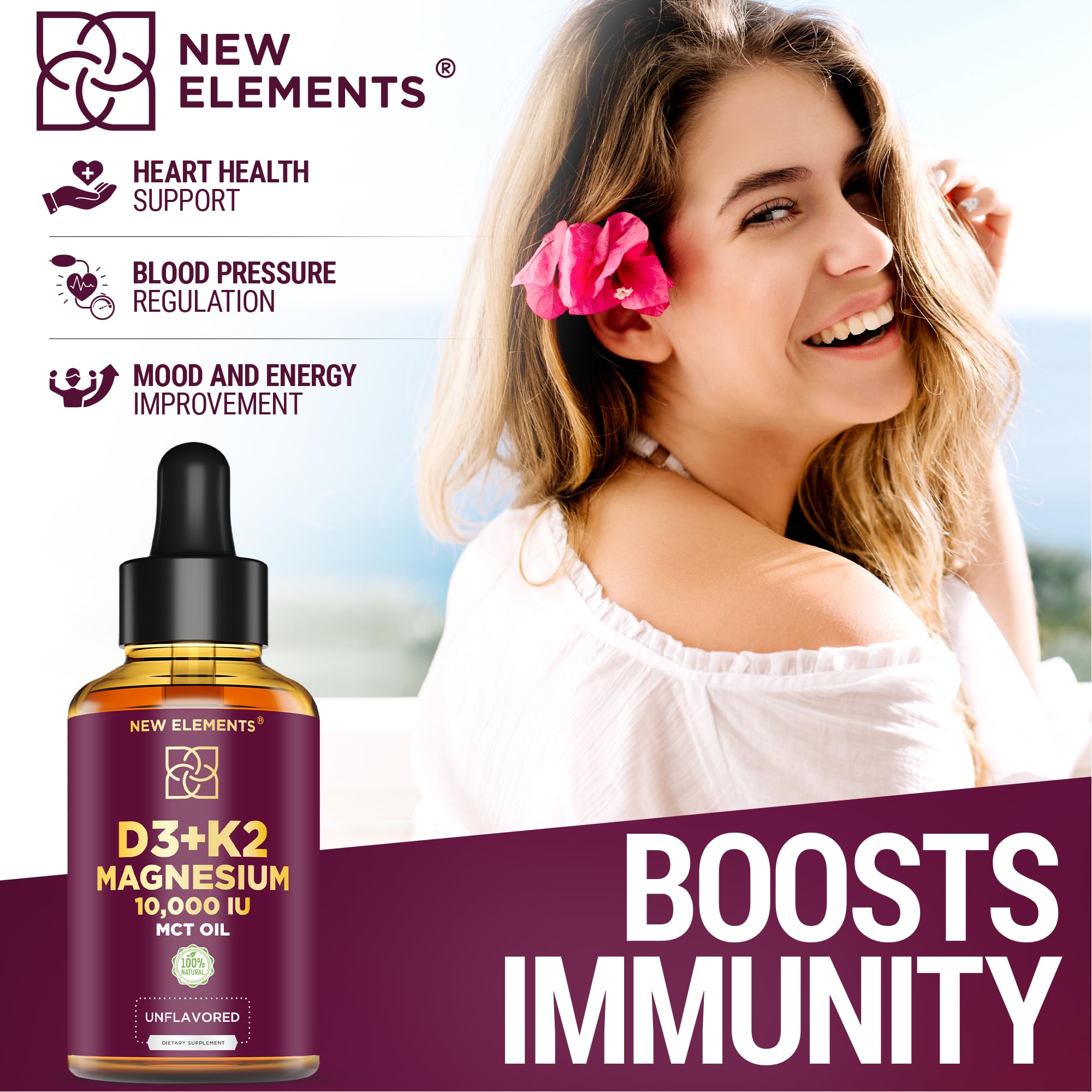 Foto 5 | Suplemento Líquido De Vitamina D3 K2 De 10000 Ui Con 5 Mg De Magnesio - Venta Internacional.