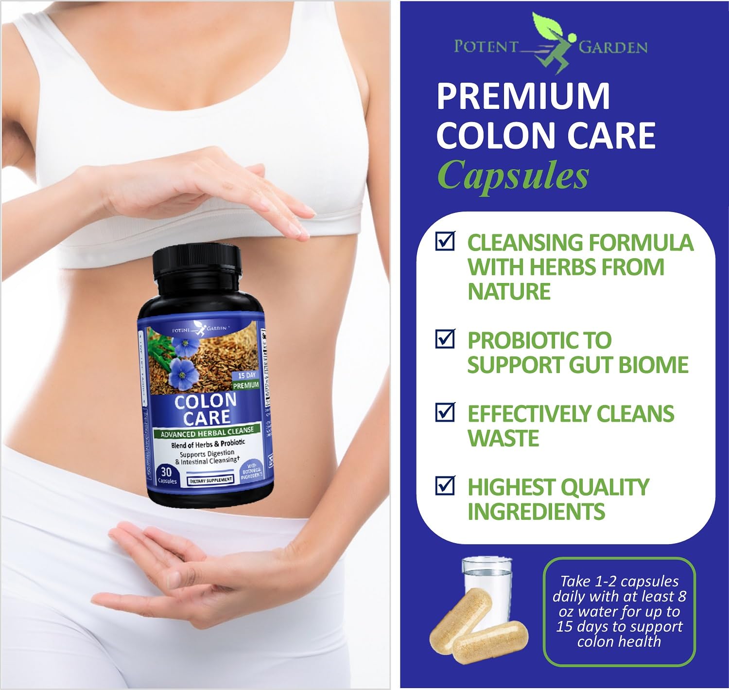 Foto 5 pulgar | Colon Cleanse Detox Potent Garden, 15 Días, 30 Cápsulas - Venta Internacional.