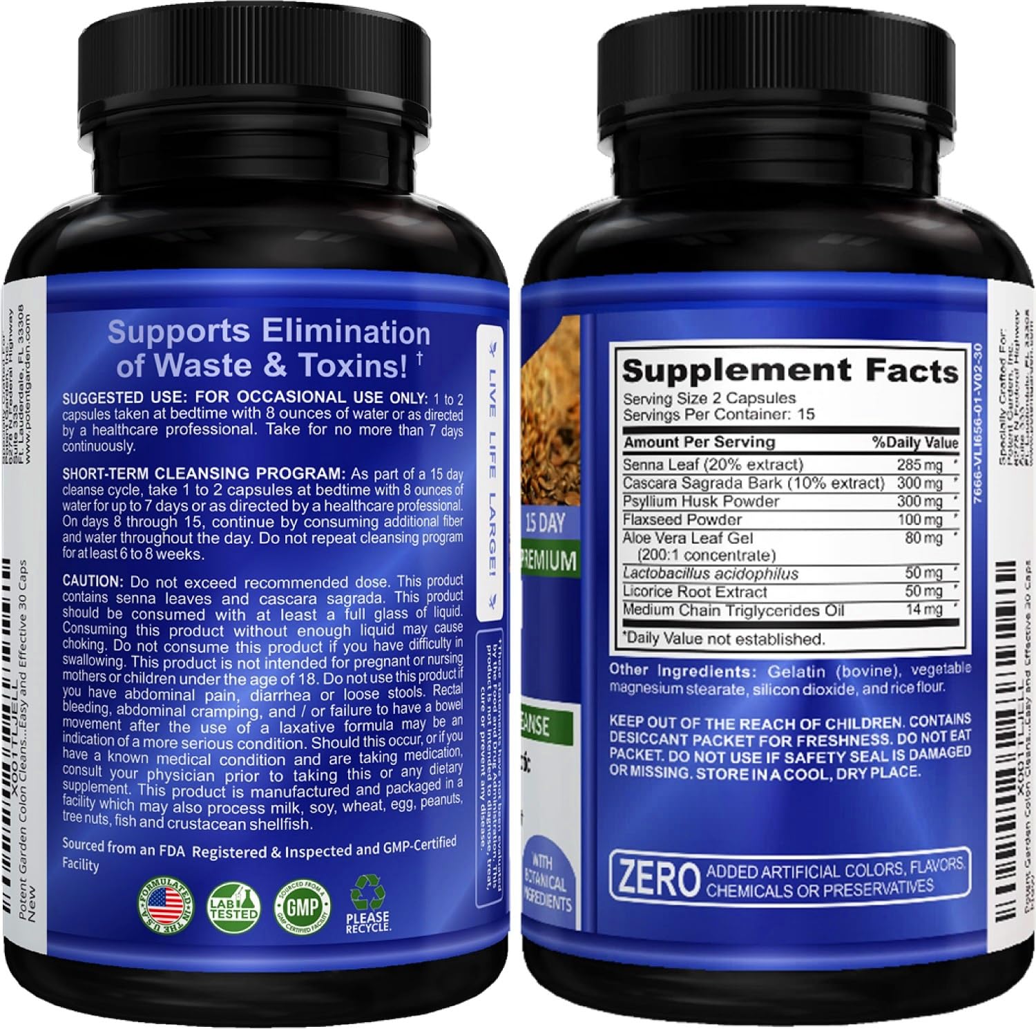 Foto 5 | Colon Cleanse Detox Potent Garden, 15 Días, 30 Cápsulas - Venta Internacional.