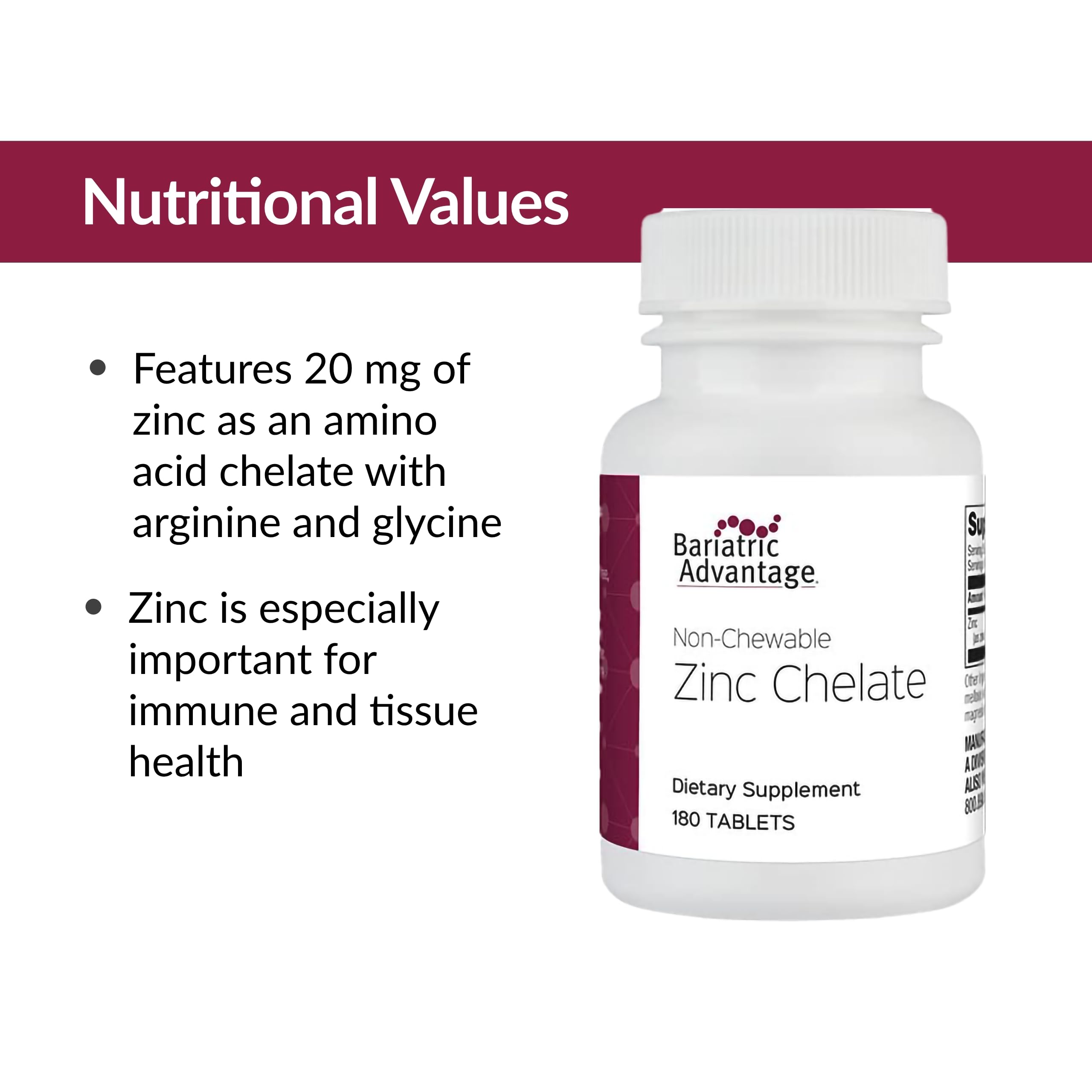 Foto 6 pulgar | Suplemento Bariatric Advantage De Zinc No Masticable 20 Mg 180 Ta - Venta Internacional.
