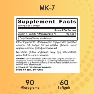 Foto 6 | Suplemento De Vitamina K2 Jarrow Formulas Mk-7 90 Mcg 60 Cápsulas Blandas - Venta Internacional.