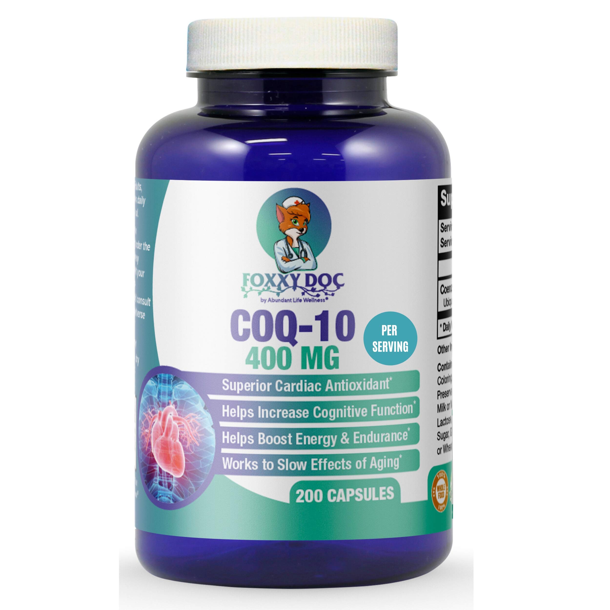 Foto 1 | Suplemento De Coq10 De La Dra. Valerie Nelson, 400 Mg, 200 Vegetales. Cápsulas - Venta Internacional.