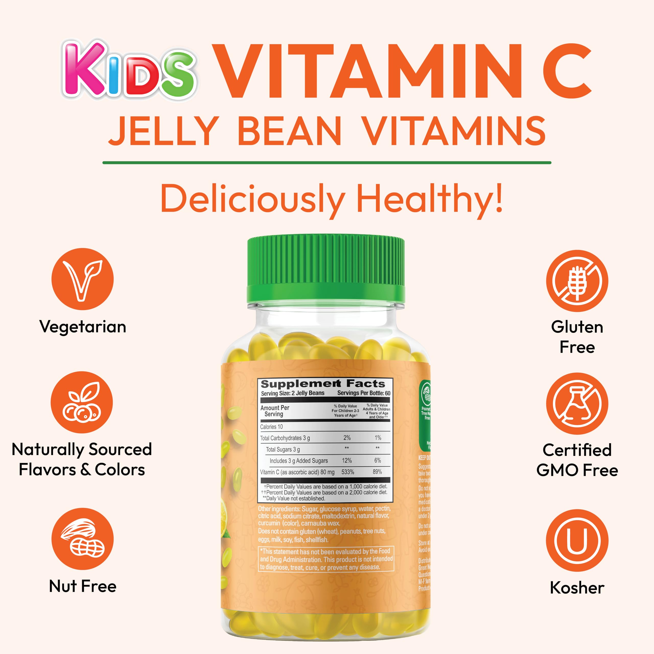 Foto 8 pulgar | Gominolas Con Vitamina C Human Beanz Kids 120 Citrus - Venta Internacional.