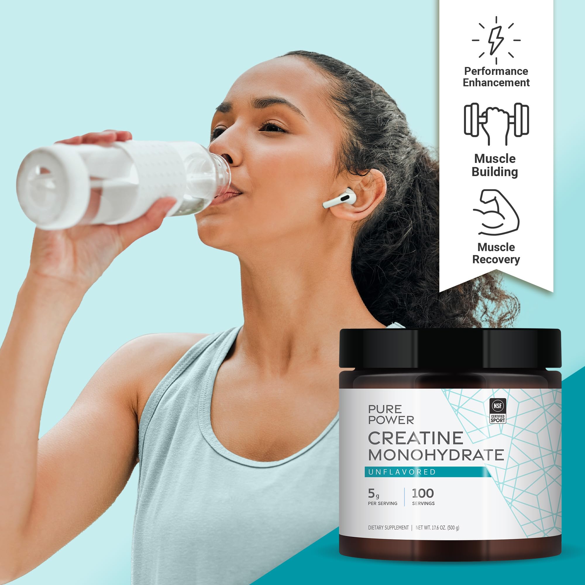Foto 5 pulgar | Suplemento Dr. Mercola Pure Power Creatina Monohidrato 500 G - Venta Internacional.