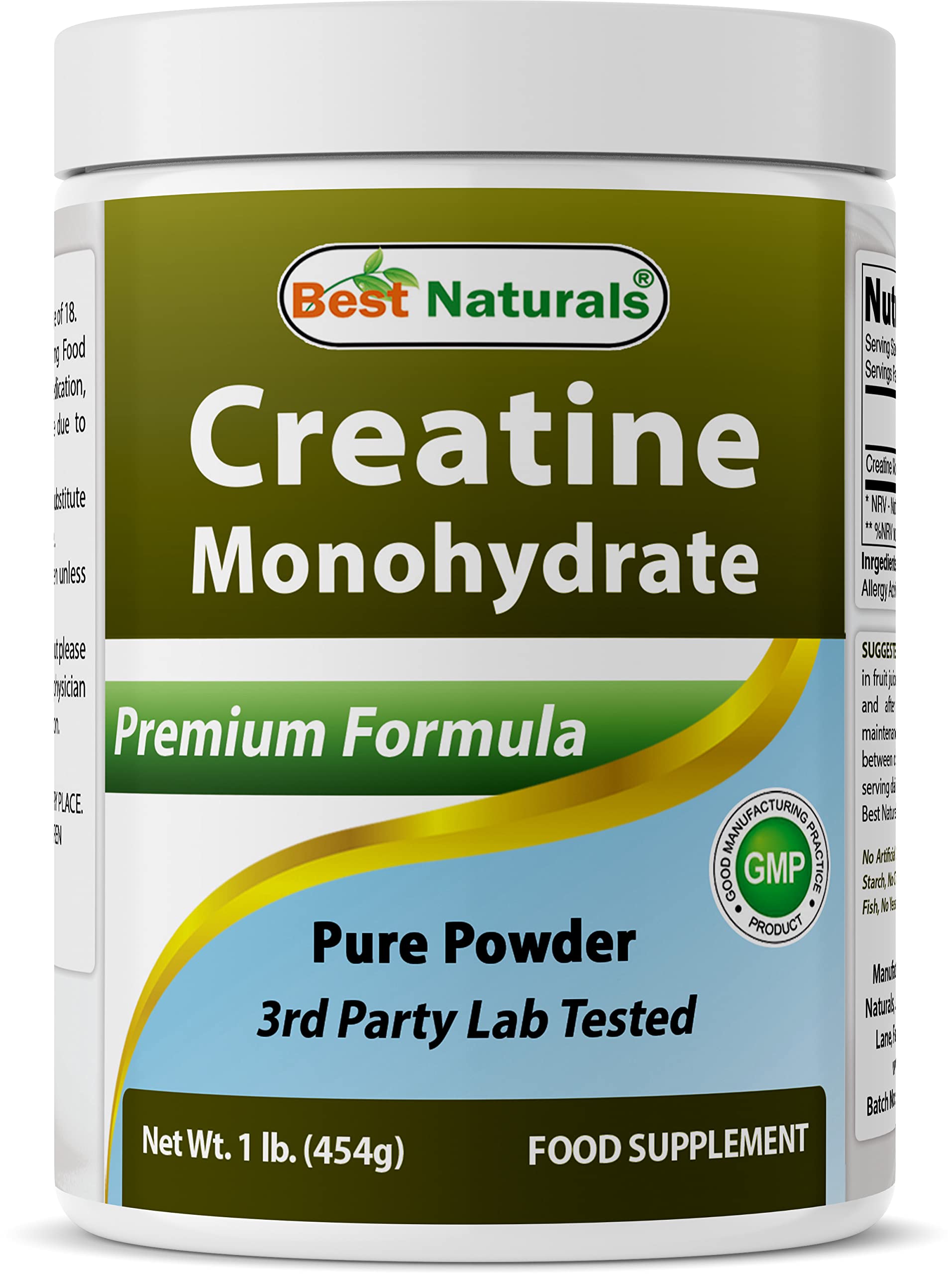 Foto 2 pulgar | Polvo De Monohidrato De Creatina Supplement Best Naturals, 454 G - Venta Internacional.