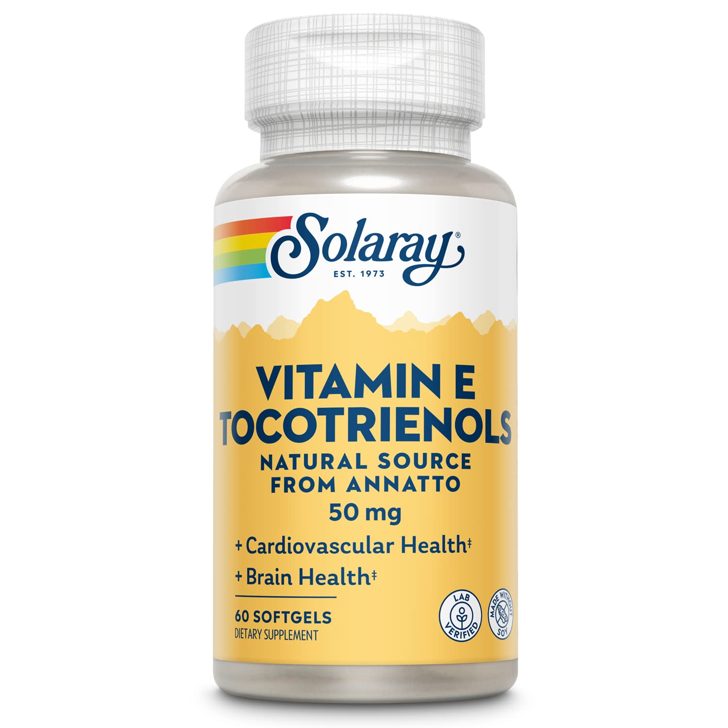 Foto 1 | Vitamina E, Tocotrienoles, 50 Mg, Solaray Healthy Brain, 50 Comprimidos - Venta Internacional.