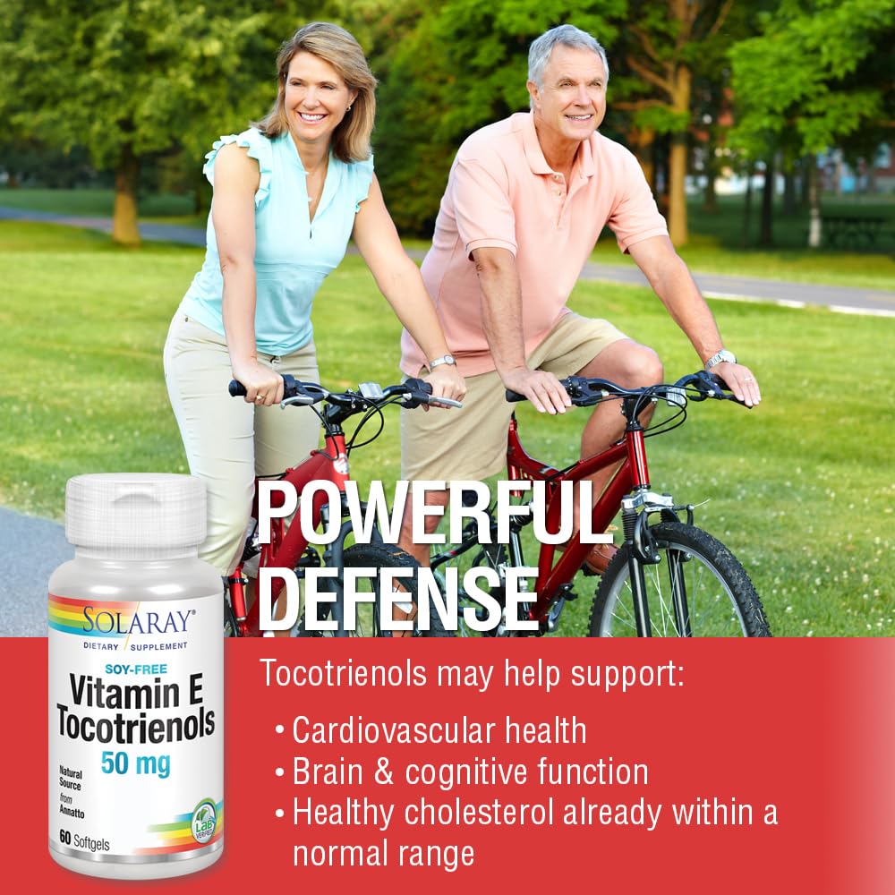 Foto 3 | Vitamina E, Tocotrienoles, 50 Mg, Solaray Healthy Brain, 50 Comprimidos - Venta Internacional.