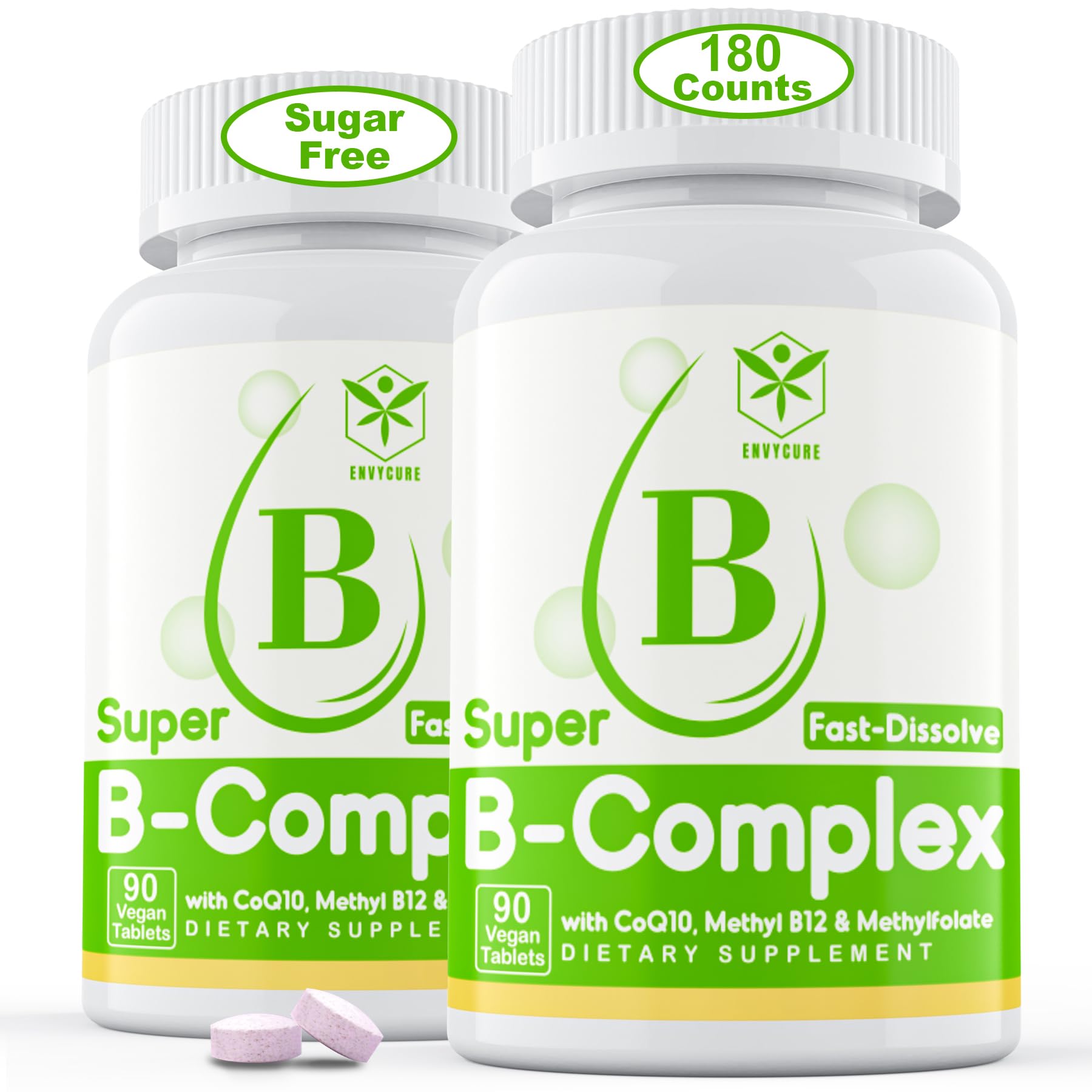 Foto 1 | Suplemento Envycure, Complejo De Vitamina B Sin Azúcar, 180 Tabletas - Venta Internacional.