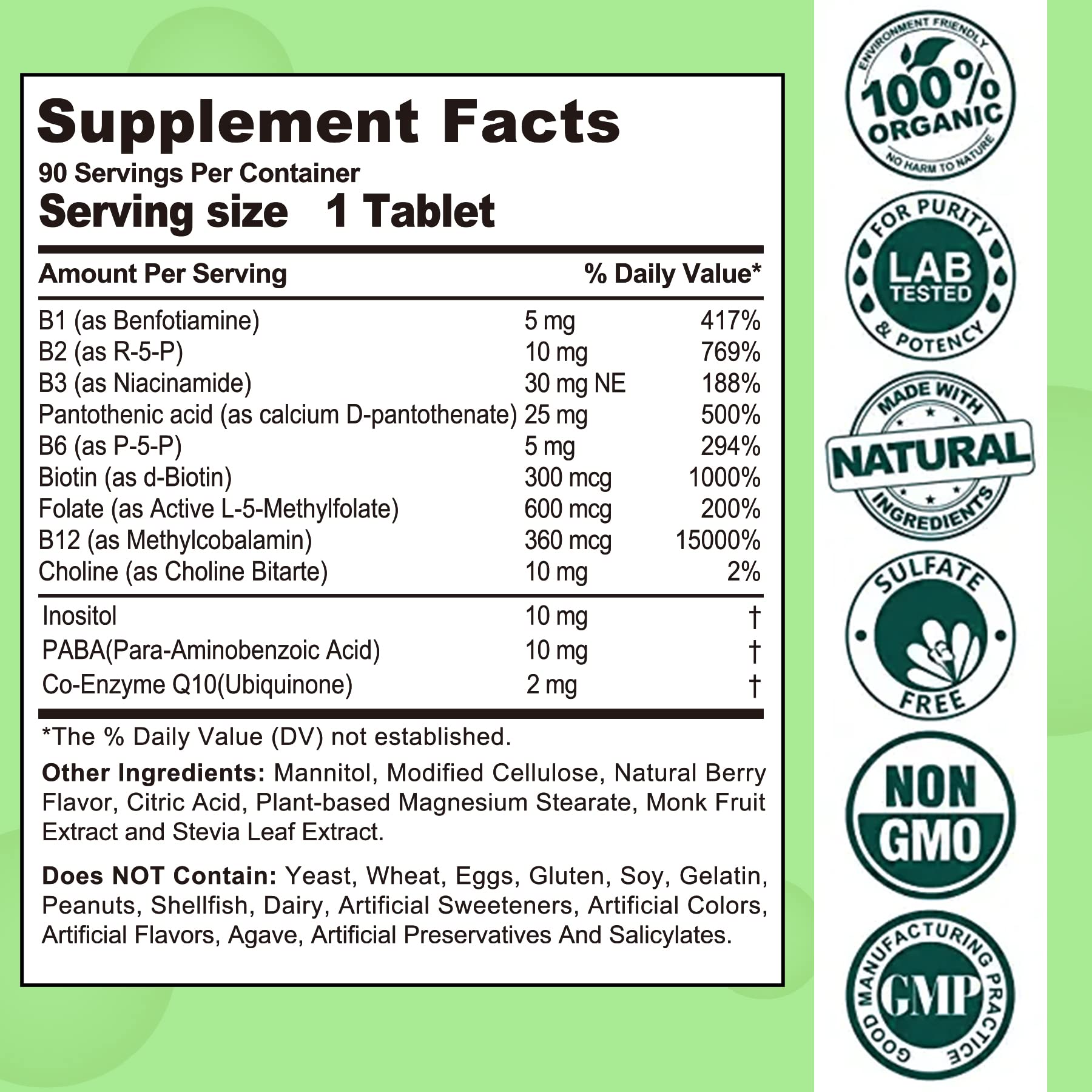 Foto 3 pulgar | Suplemento Envycure, Complejo De Vitamina B Sin Azúcar, 180 Tabletas - Venta Internacional.