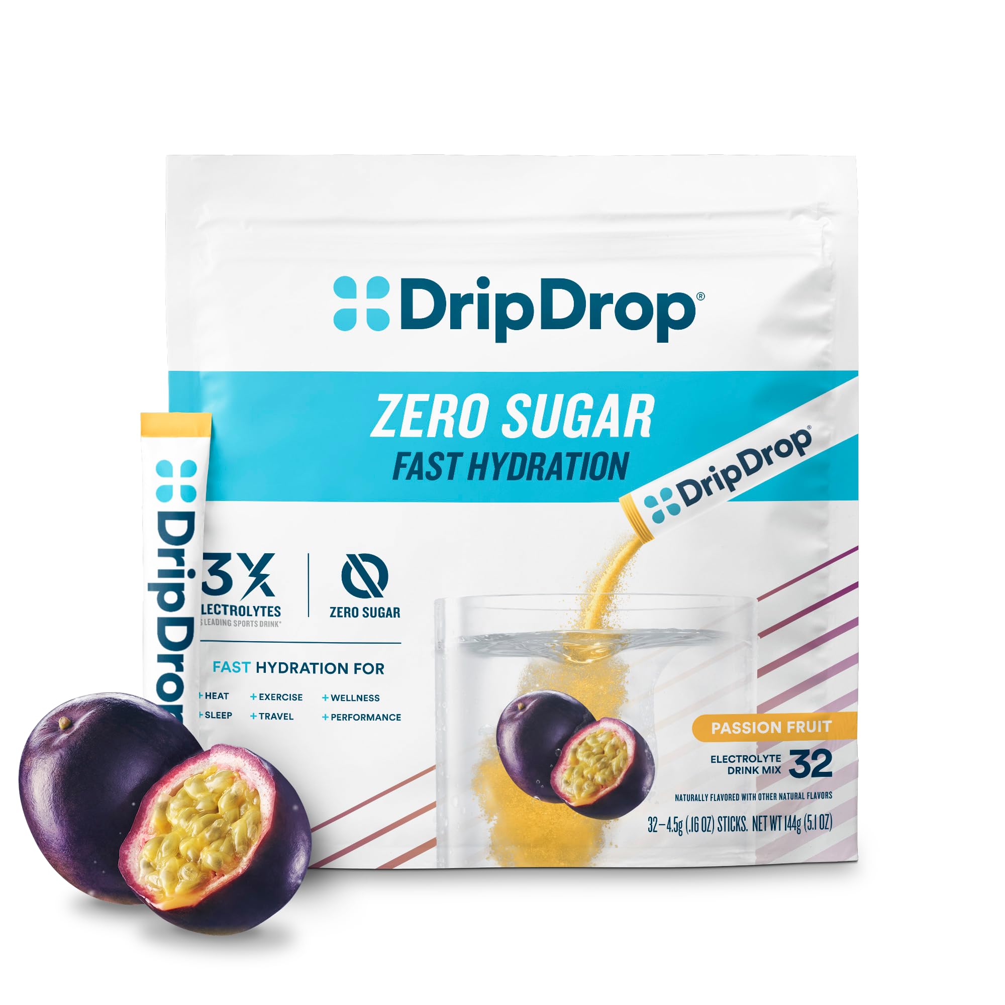 Foto 2 pulgar | Mezcla Electrolítica Para Bebidas Dripdrop Hydration Passion Fruit, 32 Barras - Venta Internacional.