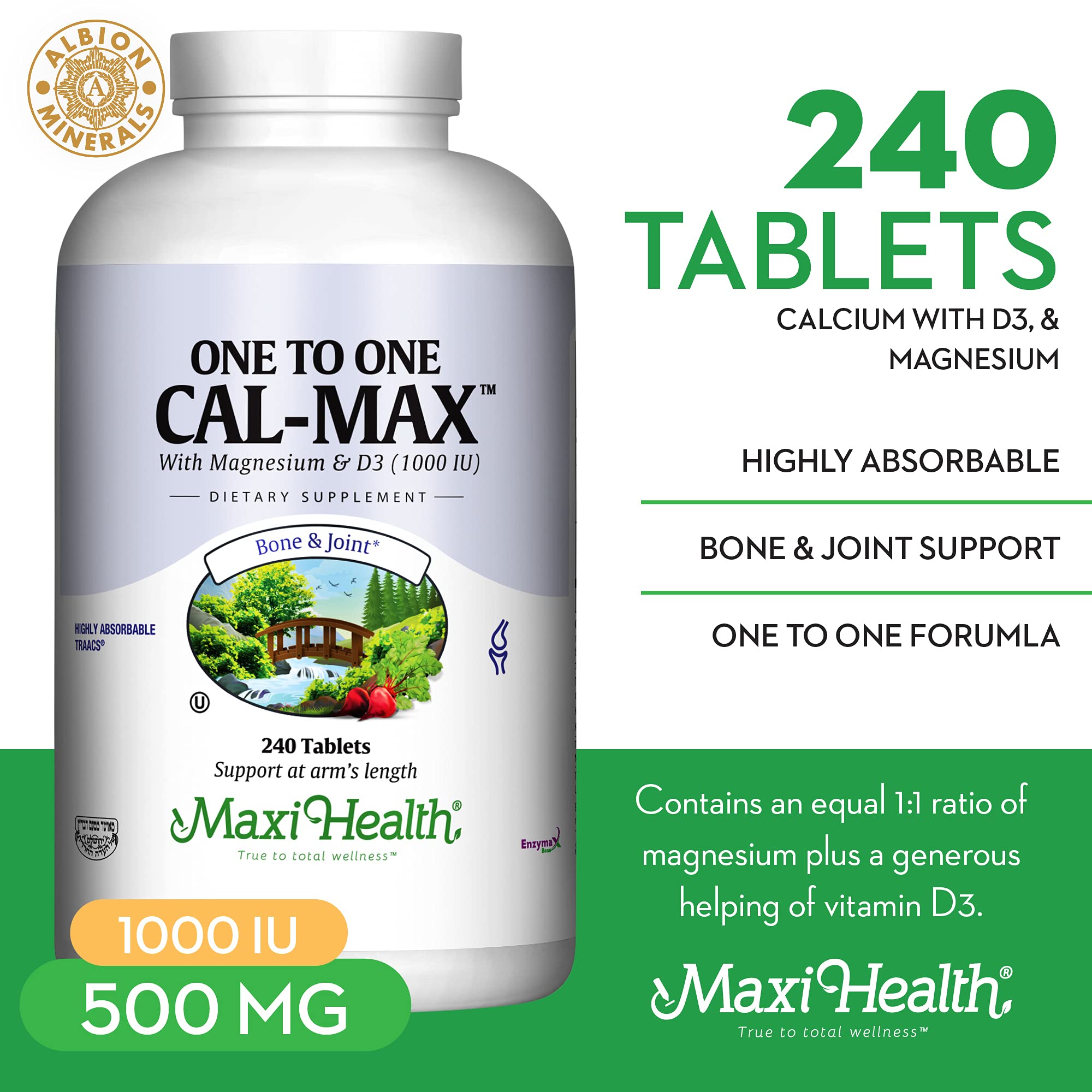 Foto 3 pulgar | Suplemento De Calcio Maxi Health 500 Mg Con Vitamina D3 1000 Ui - Venta Internacional.