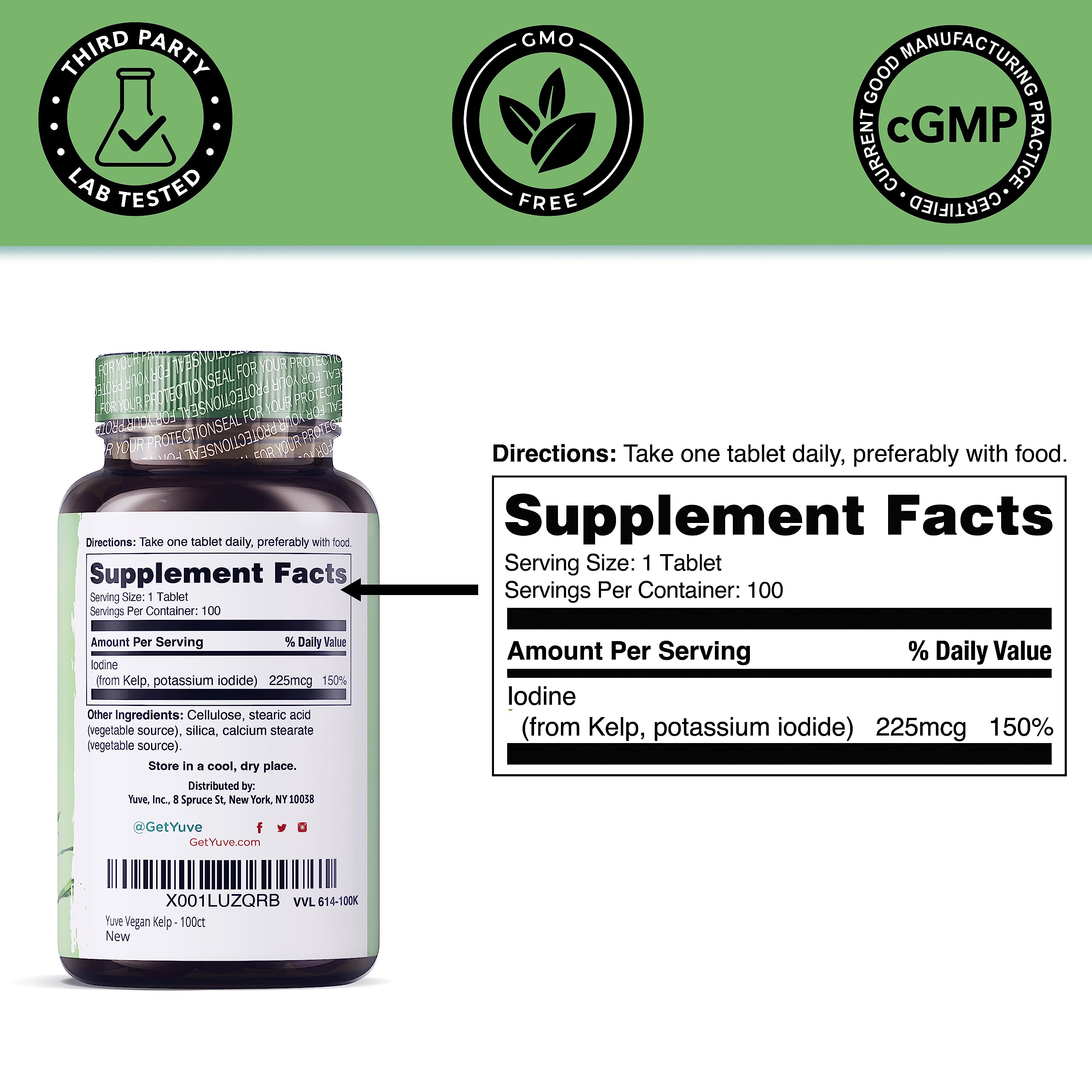 Foto 4 | Suplemento Yuve Thyroid Support Para Mujeres 225 Mg 100 Comprimidos - Venta Internacional.