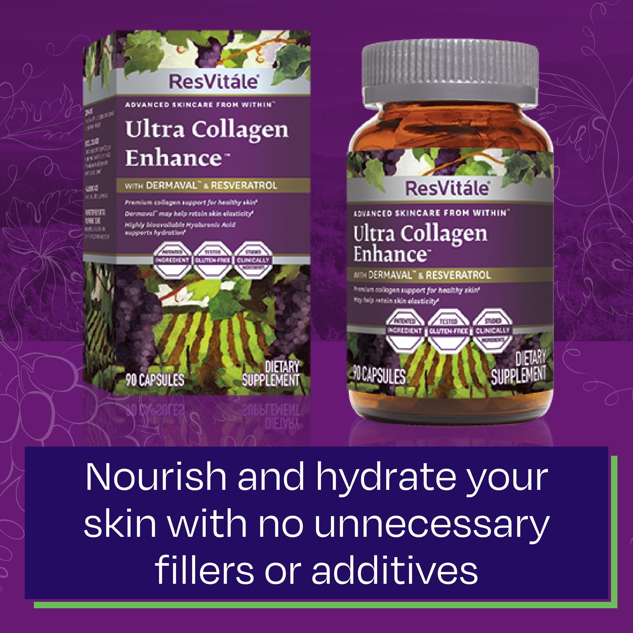 Foto 6 pulgar | Suplemento Resvitále Ultra Collagen Enhance 90 Cápsulas Vegetarianas - Venta Internacional.