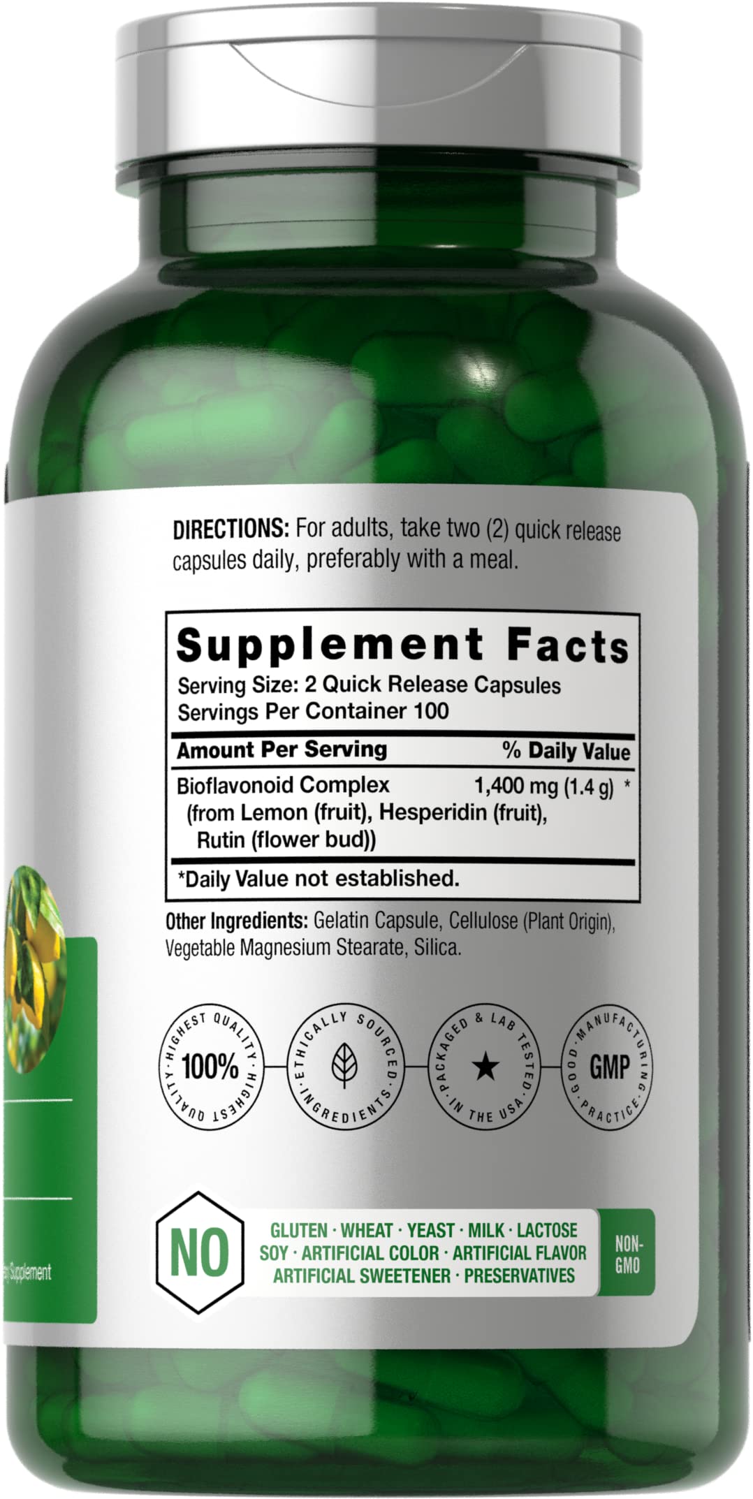Foto 3 pulgar | Suplemento Horbäach Lemon Bioflavonoids Complex 1400 Mg 200 Cápsulas - Venta Internacional.