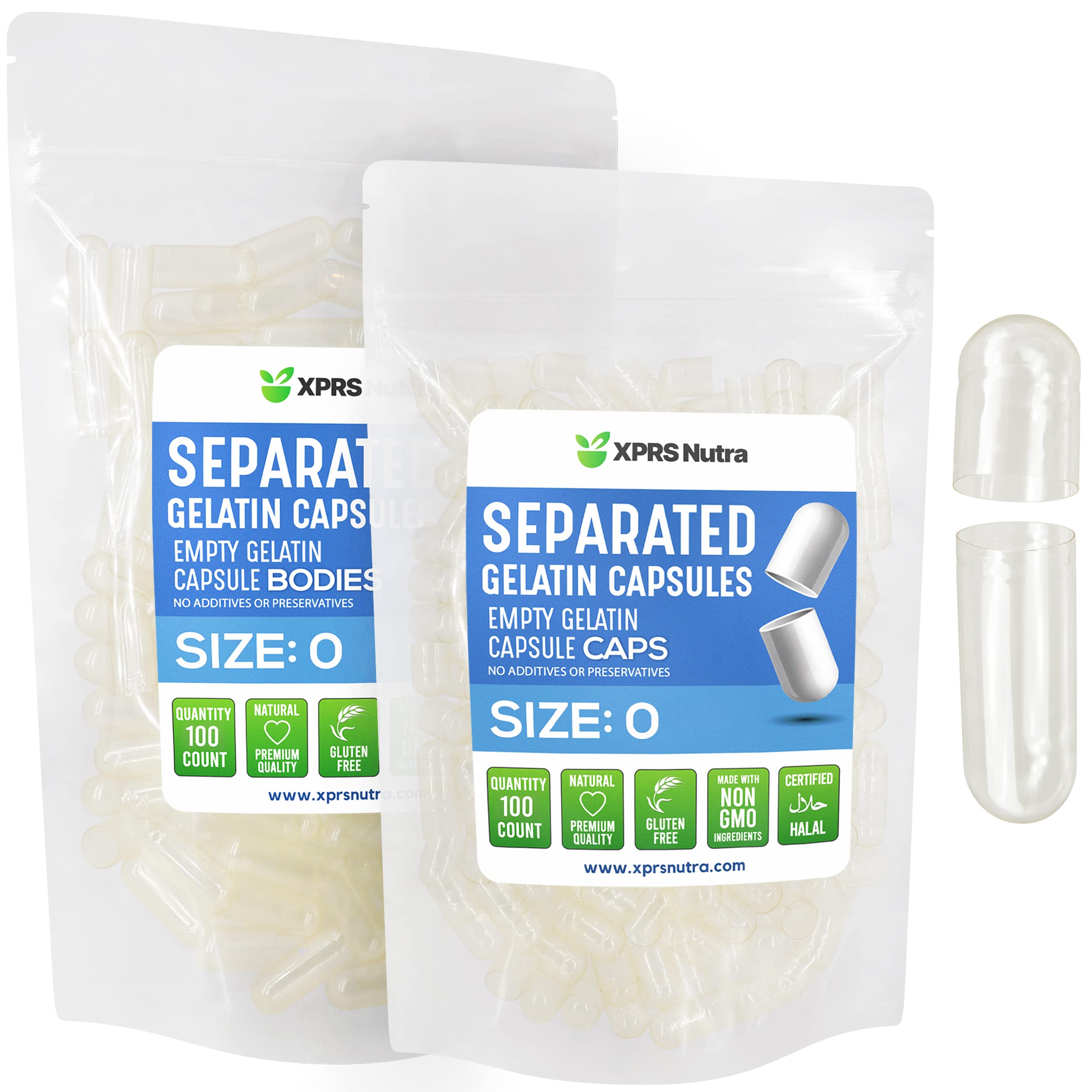 Foto 1 | Cápsulas De Gelatina Vacías Xprs Nutra, Tamaño 0 - 100 Unidades - Venta Internacional.