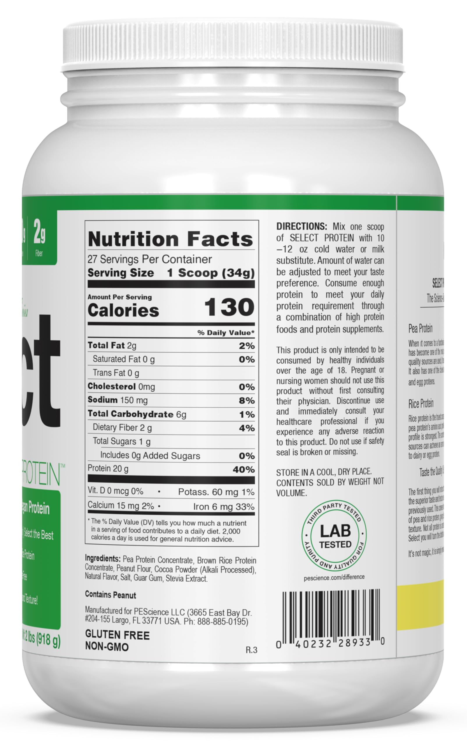 Foto 8 pulgar | Crema De Cacahuete Con Chocolate Vegana Pescience Select Protein Powder - Venta Internacional.