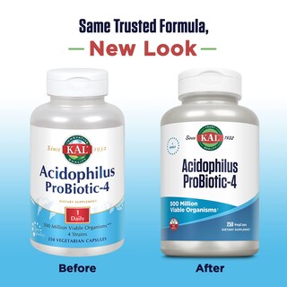Foto 2 | Probiótico Kal Acidophilus Probiotic-4 500 M Cfus 250 Cápsulas Vegetales - Venta Internacional.
