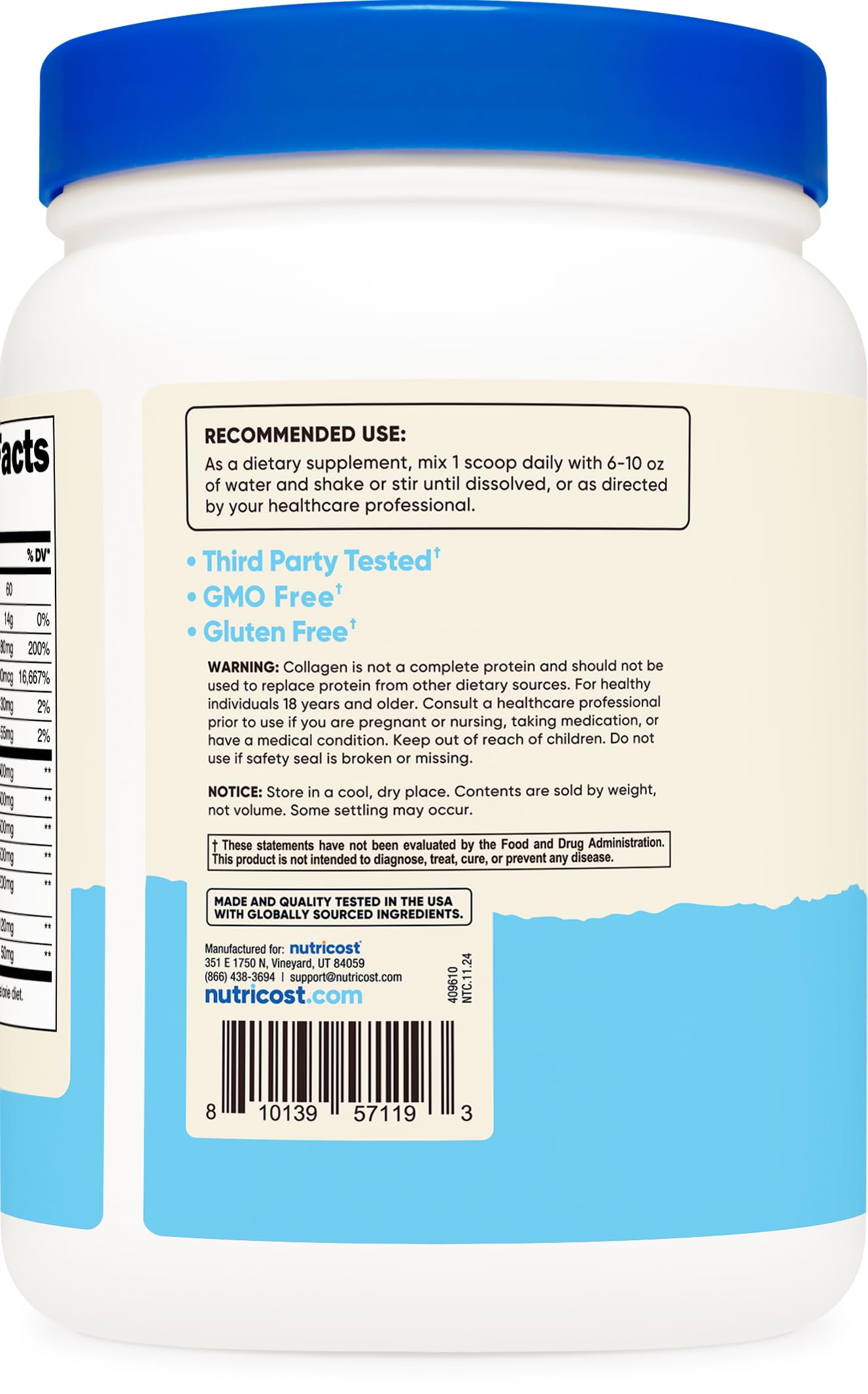 Foto 4 | Suplemento Nutricost De Proteína Multicolágena Para 30 Porciones - Venta Internacional.