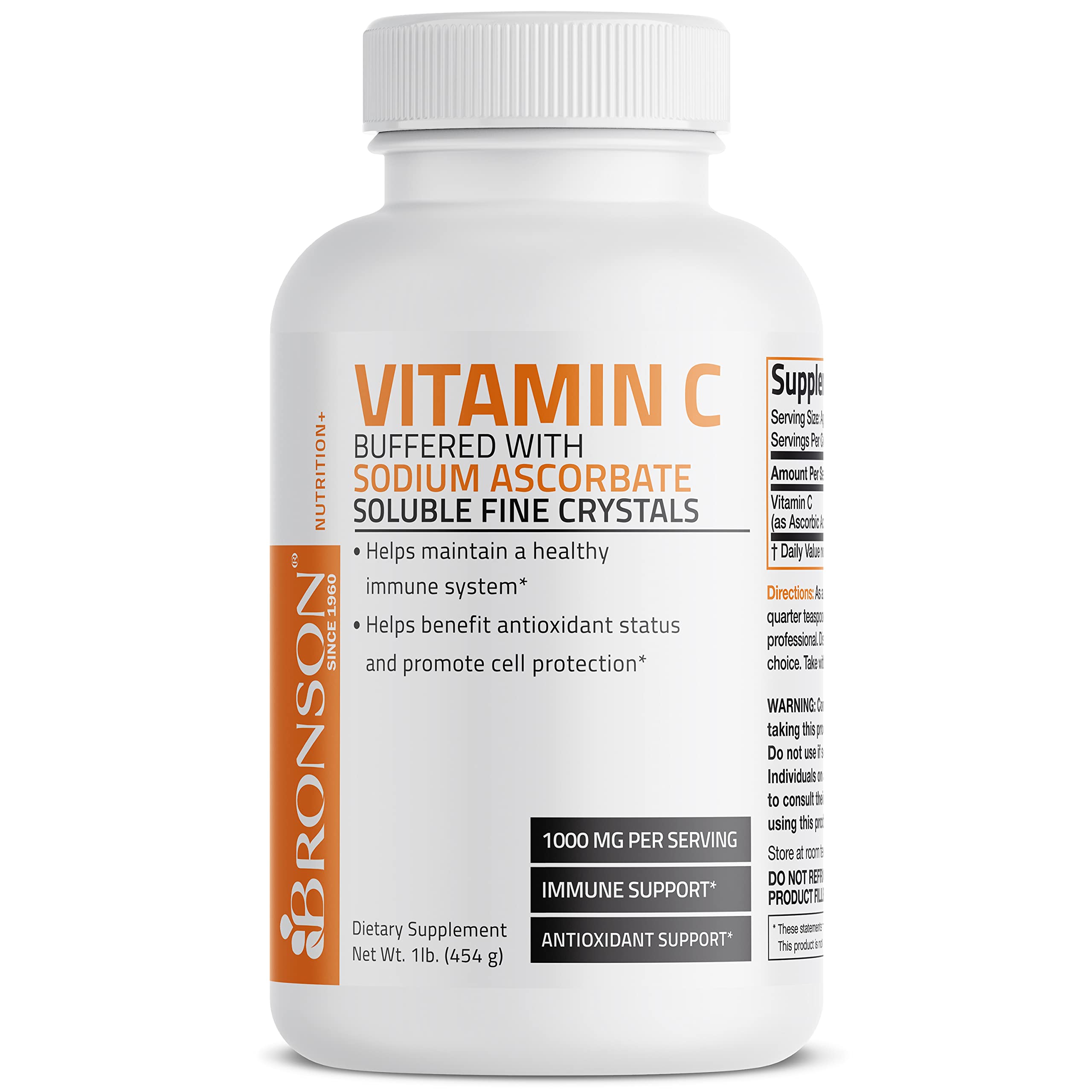 Foto 1 | Vitamina C En Polvo, Ácido Ascórbico Amortiguado Bronson, 454 G - Venta Internacional.