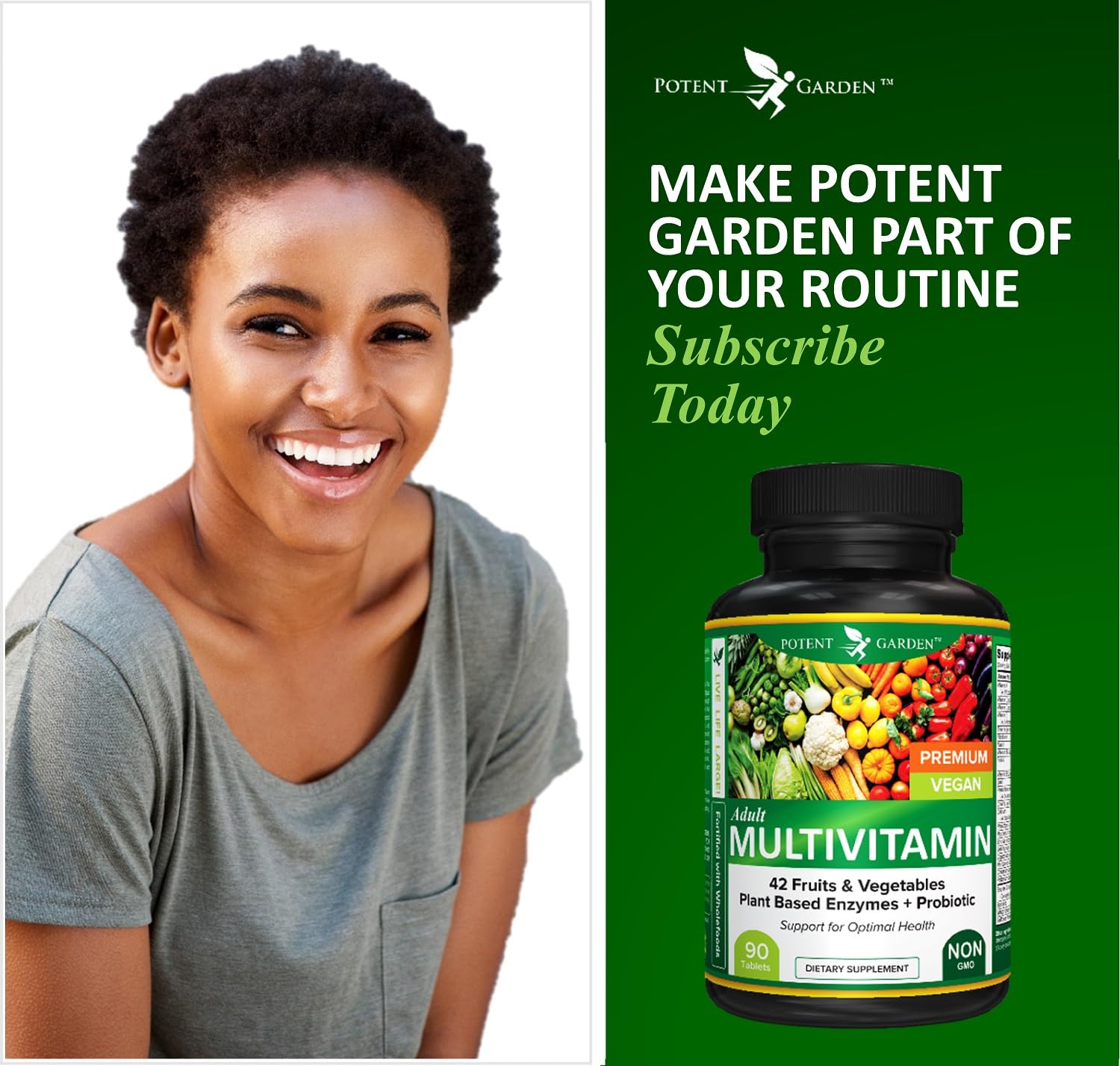 Foto 8 pulgar | Suplemento Multivitamínico Para Adultos Potent Garden, 90 Tabletas - Venta Internacional.