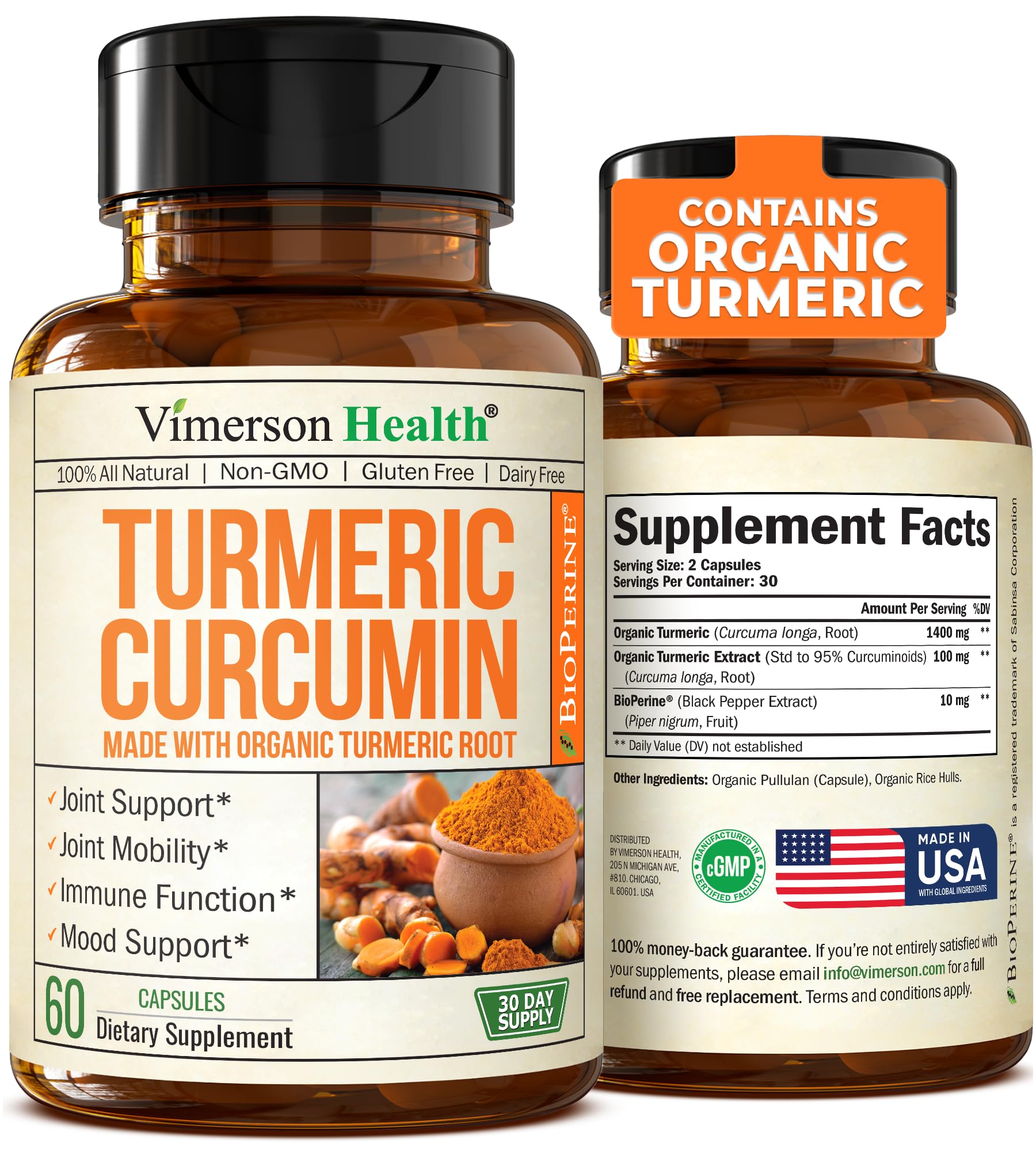 Foto 2 pulgar | Suplemento De Cúrcuma Y Curcumina De Vimerson Health 1400 Mg - Venta Internacional.