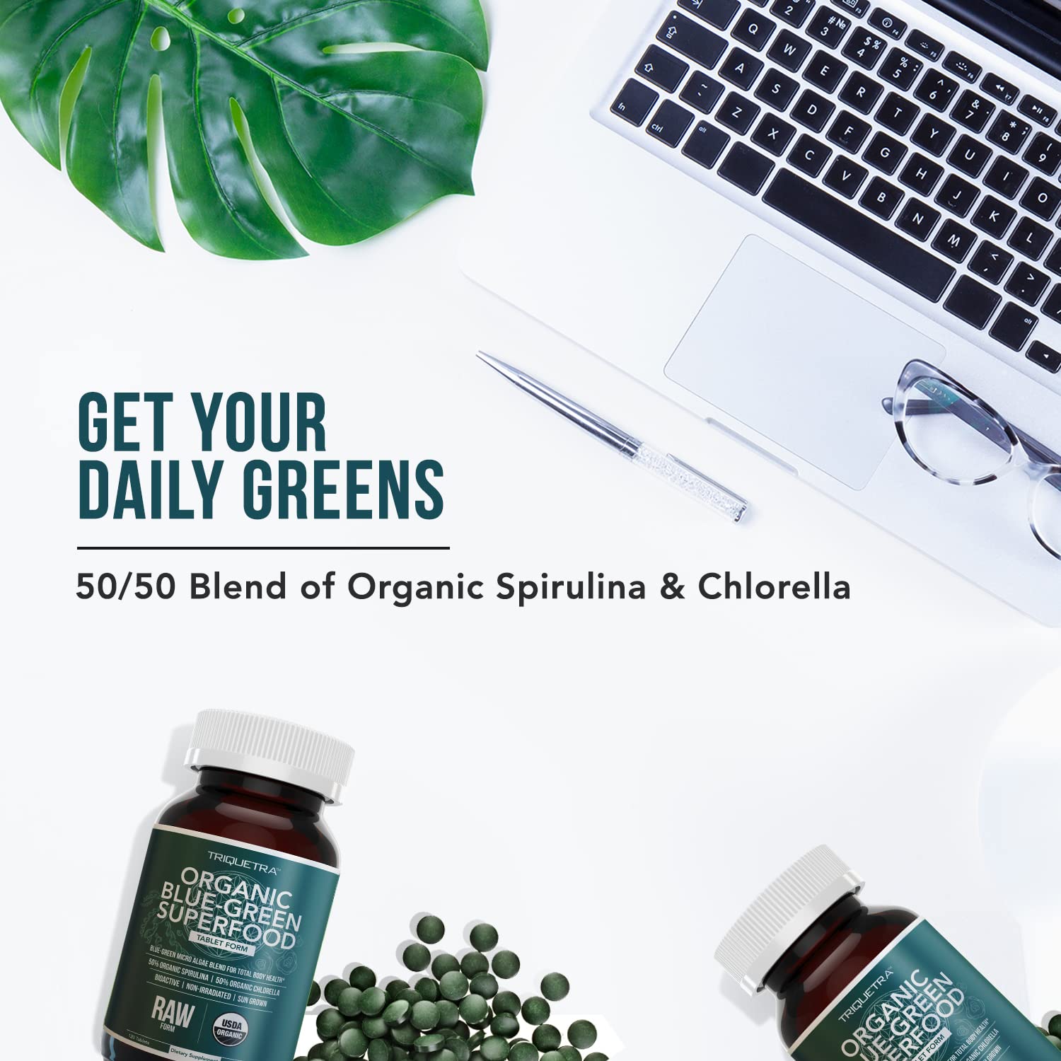 Foto 3 | Suplemento Triquetra Health De Espirulina Y Clorella Orgánicas - Venta Internacional.
