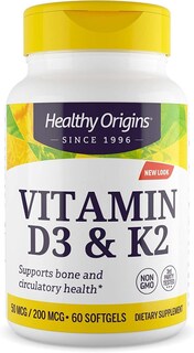 Foto 1 | Suplementos De Vitamina D3 De 50 Mcg De Healthy Origins Y 200 Mcg De Vitamina K2 - Venta Internacional.