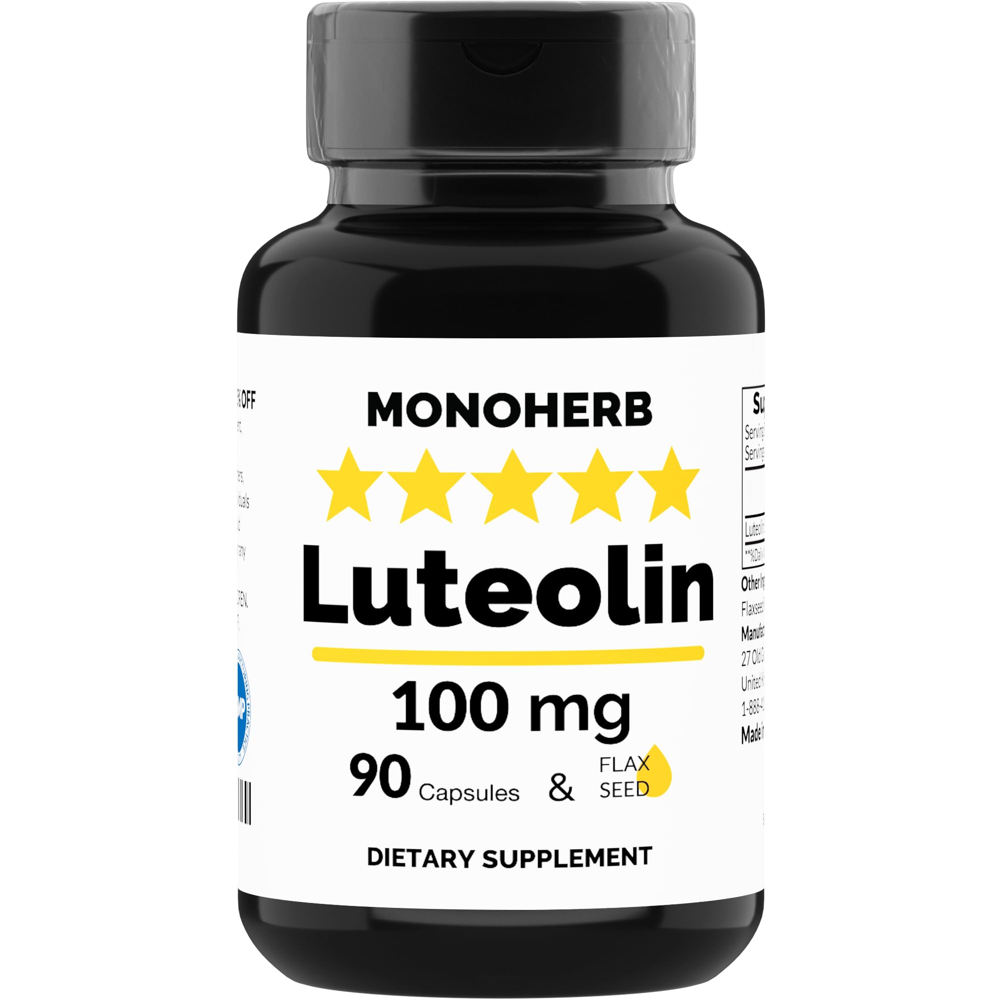 Foto 2 pulgar | Suplemento Monoherb Luteolina 100 Mg 90 Cápsulas Veganas - Venta Internacional.