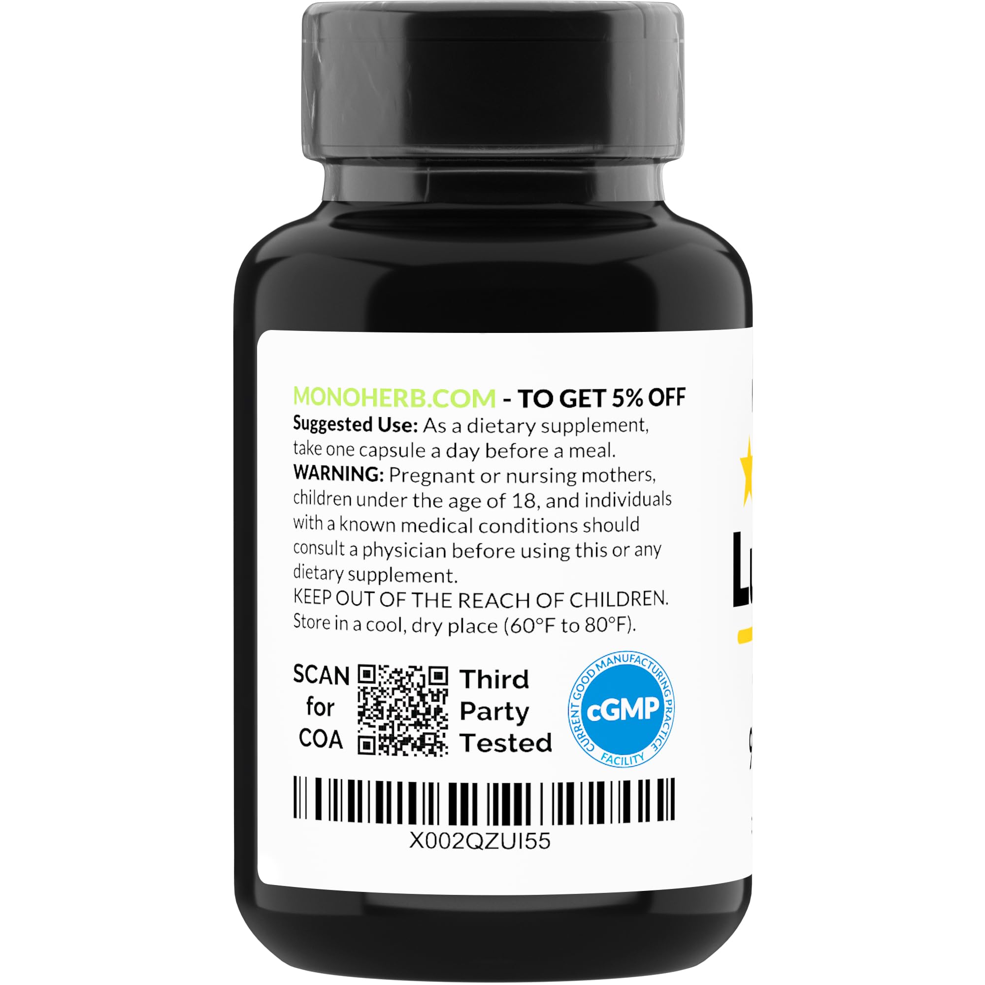 Foto 6 pulgar | Suplemento Monoherb Luteolina 100 Mg 90 Cápsulas Veganas - Venta Internacional.