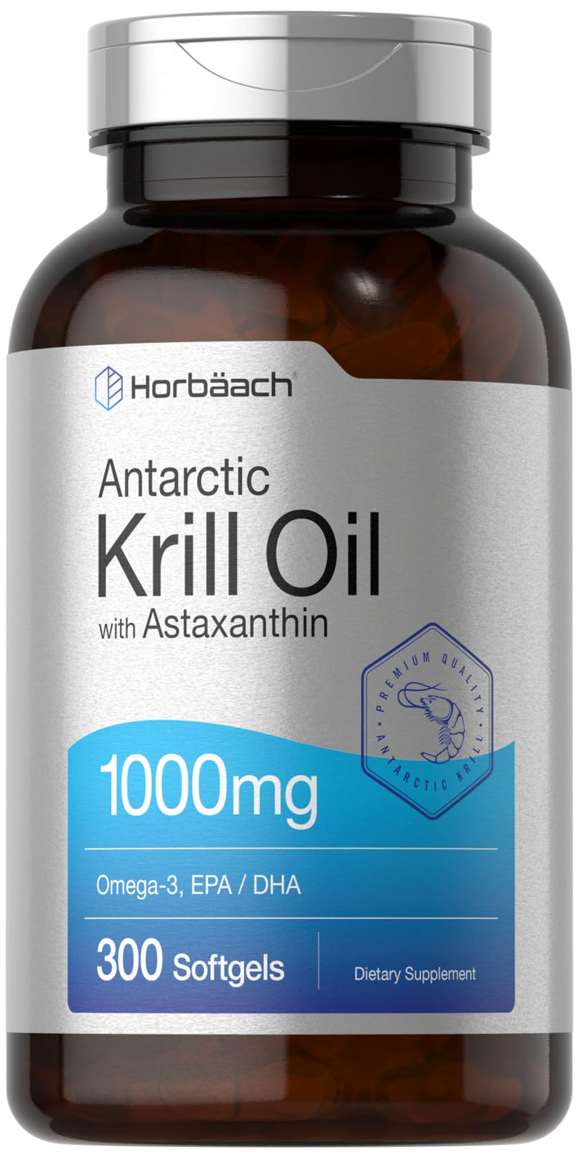 Foto 2 pulgar | Suplemento De Aceite De Krill Antártico Horbäach 1000 Mg 300 Cápsulas Blandas - Venta Internacional.