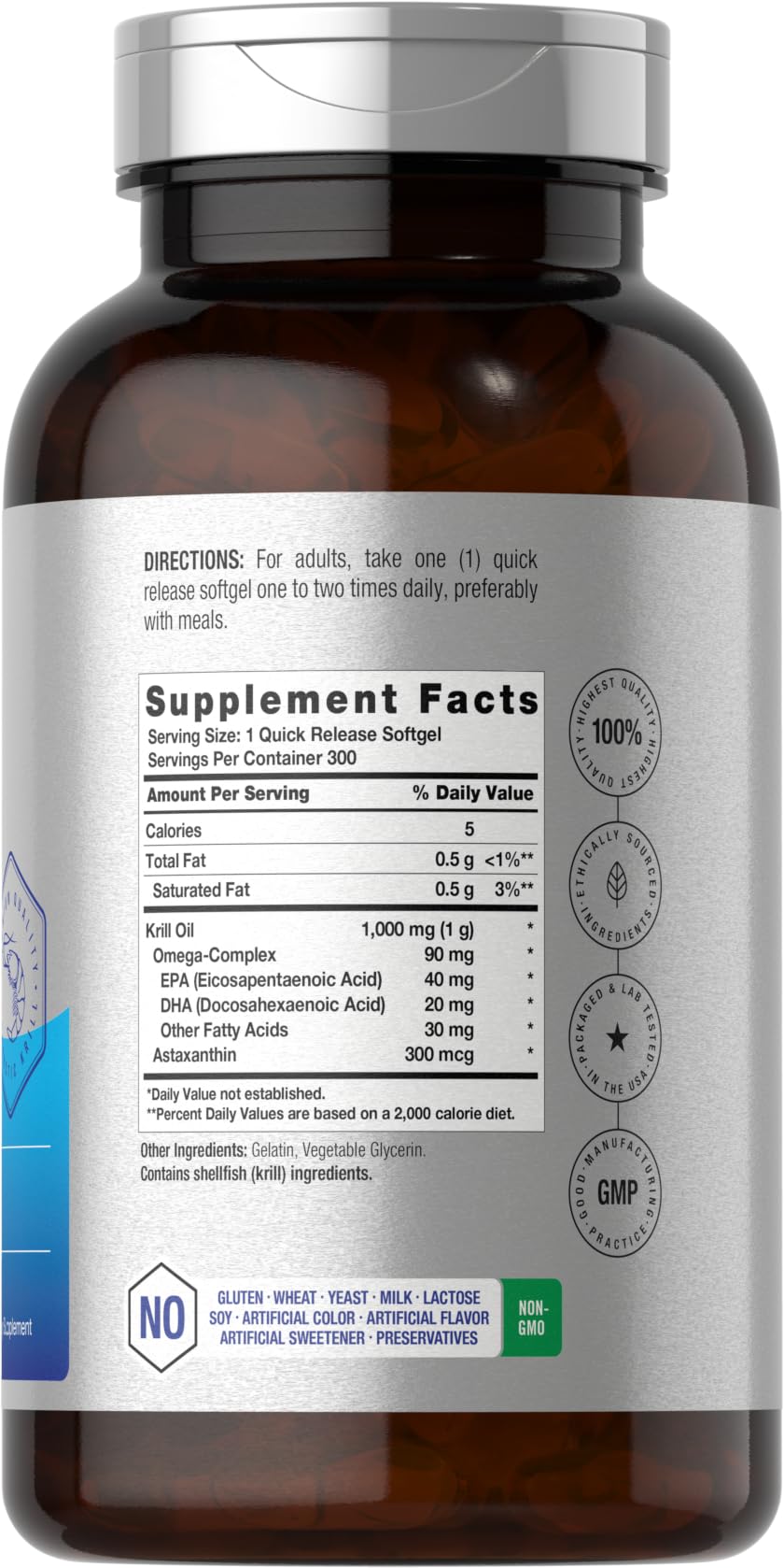 Foto 3 pulgar | Suplemento De Aceite De Krill Antártico Horbäach 1000 Mg 300 Cápsulas Blandas - Venta Internacional.