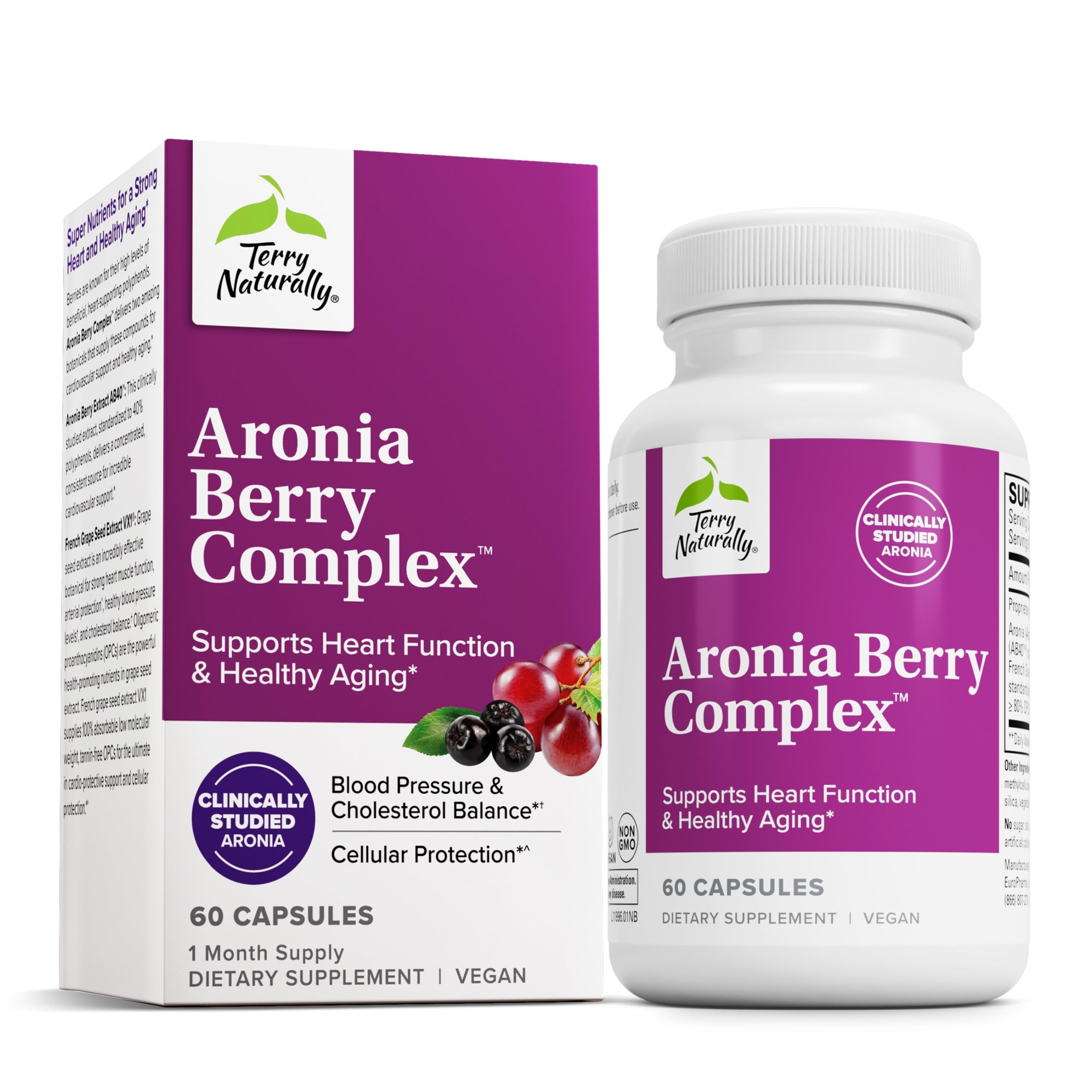 Foto 2 pulgar | Suplemento Terry Naturally Aronia Berry Complex 60 Cápsulas - Venta Internacional.