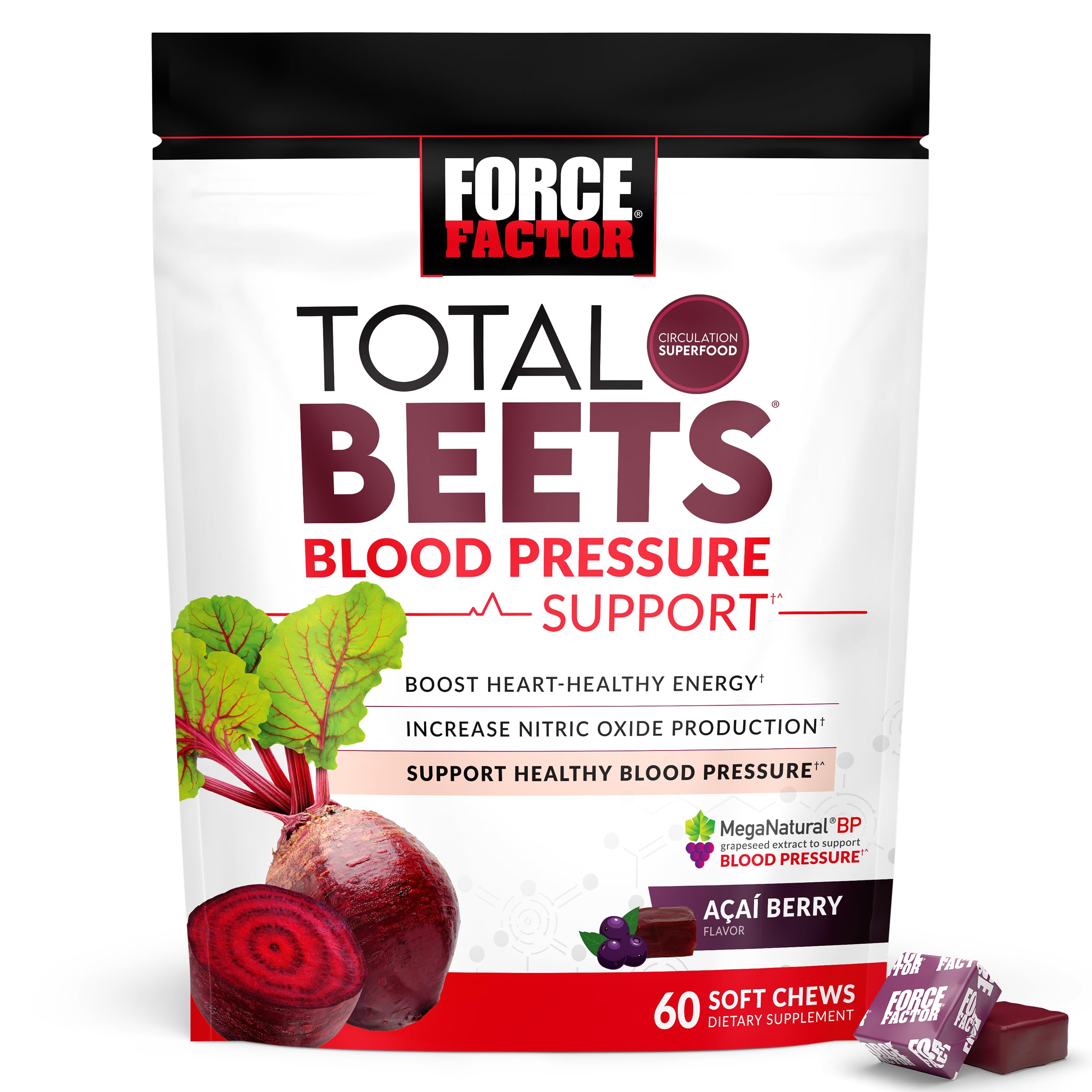 Foto 1 | Suplementos Force Factor Total Beets, Presión Arterial, 60 Masticables - Venta Internacional.