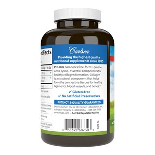 Foto 3 | Suplemento Carlson Pro-rite L-prolina Y L-lisina 200 Cápsulas - Venta Internacional.