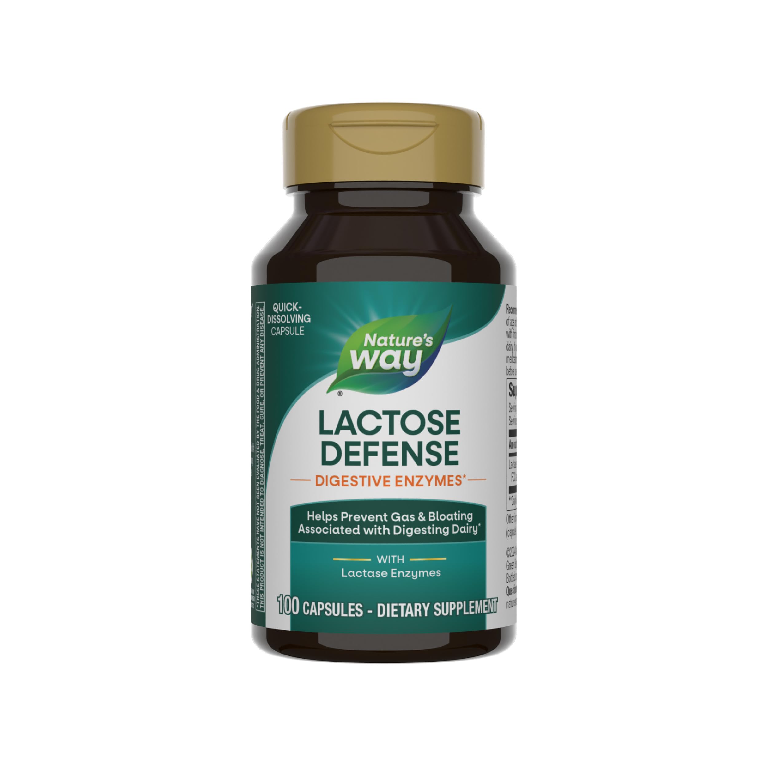 Foto 2 pulgar | Suplemento Nature's Way Lactose Defense 100 Cápsulas - Venta Internacional.