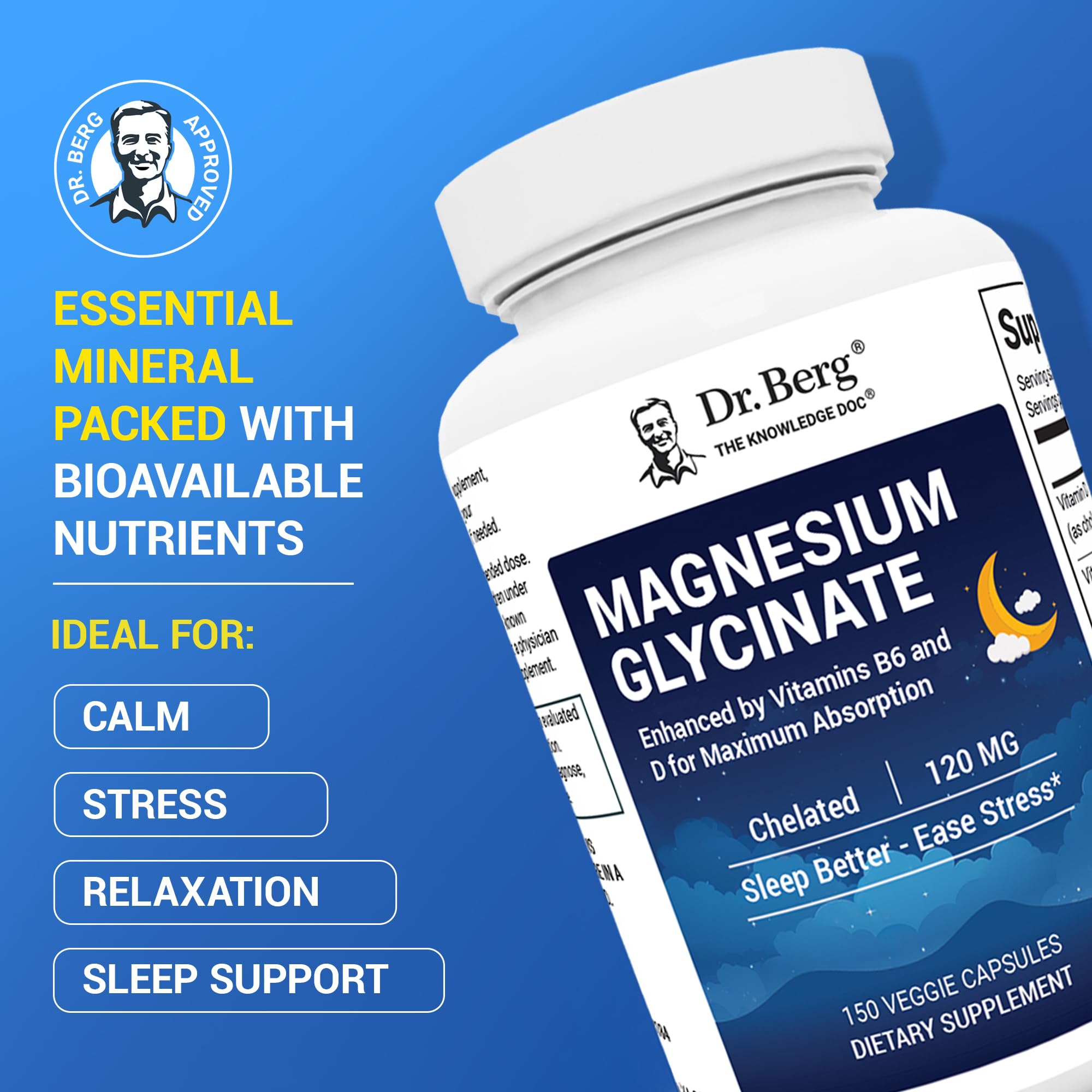Foto 2 | Complemente El Glicinato De Magnesio Dr. Berg Con Vitaminas D, B6 Y Z - Venta Internacional.