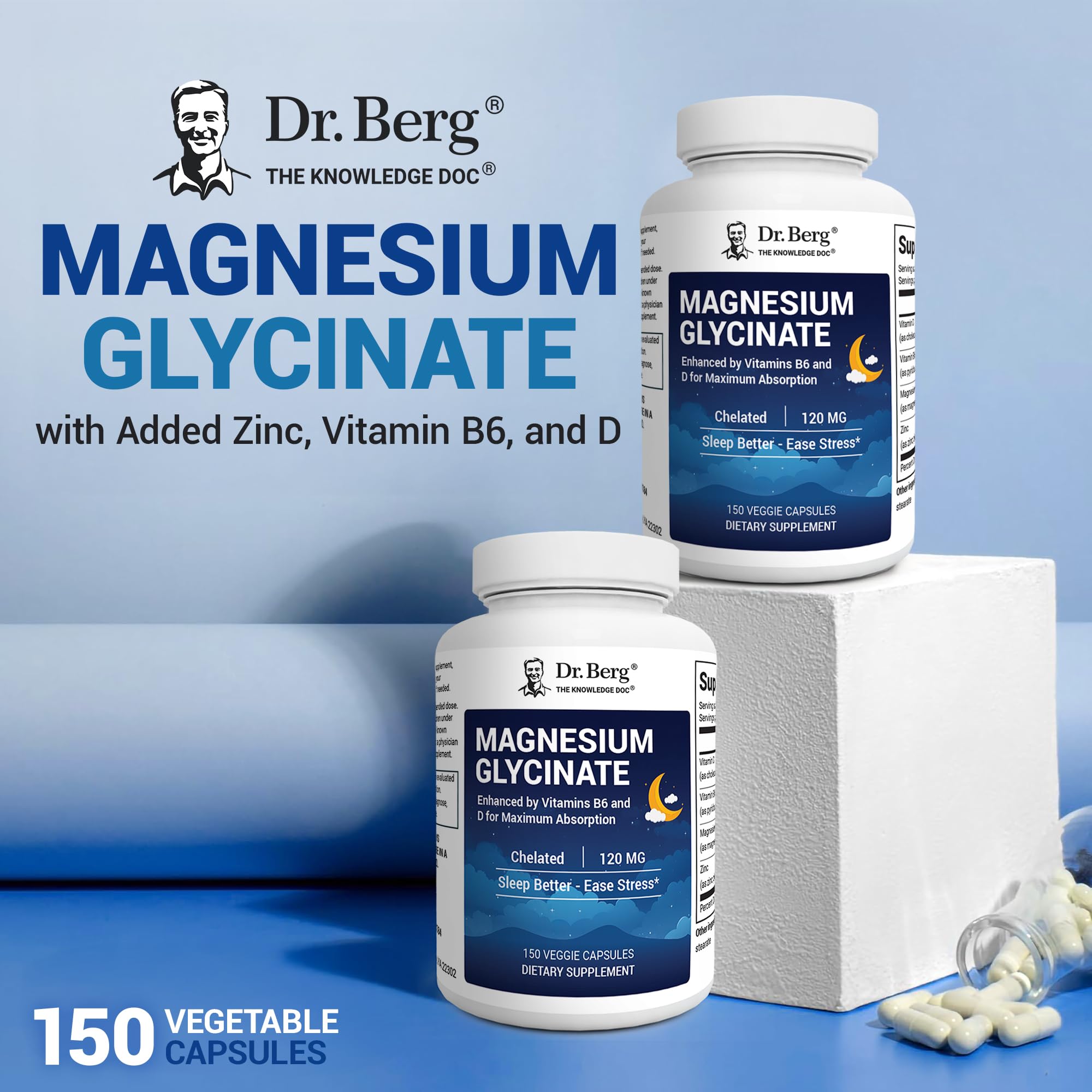 Foto 5 pulgar | Complemente El Glicinato De Magnesio Dr. Berg Con Vitaminas D, B6 Y Z - Venta Internacional.