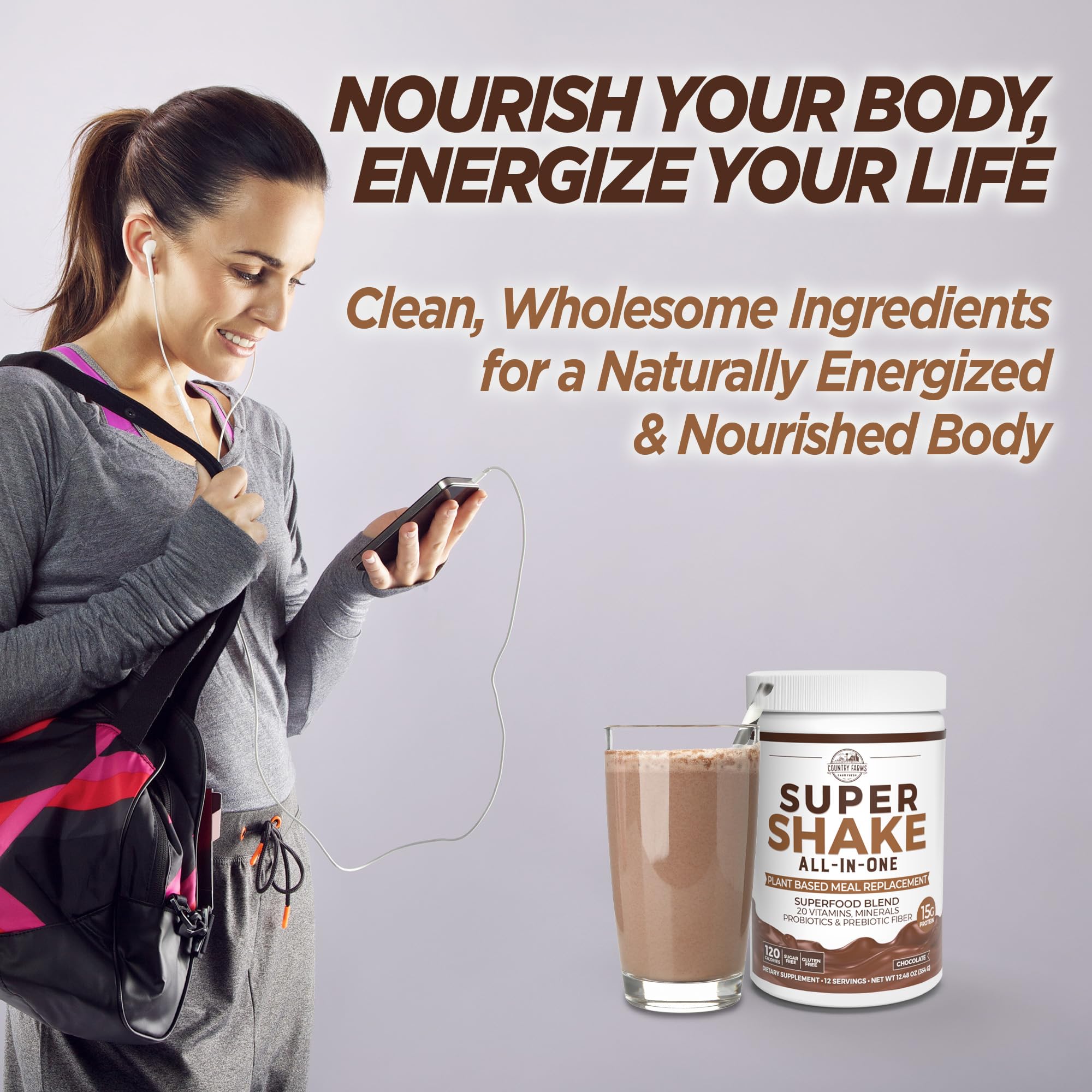 Foto 5 pulgar | Batido Sustitutivo De Comidas Country Farms Super Shake 350 Ml - Venta Internacional.