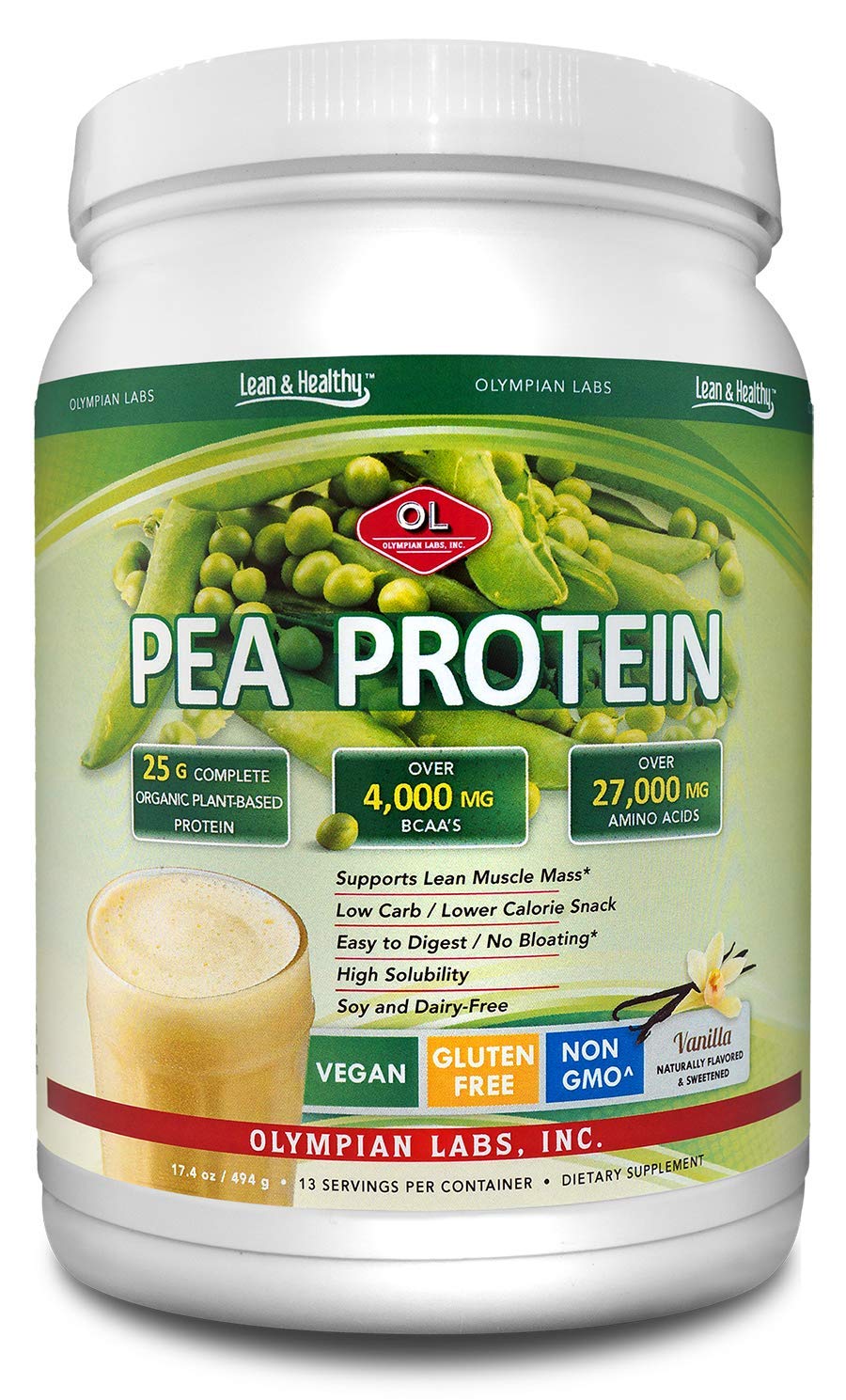 Foto 1 | Proteína En Polvo Olympian Labs Vanilla Pea, 494 G, 13 Porciones - Venta Internacional.