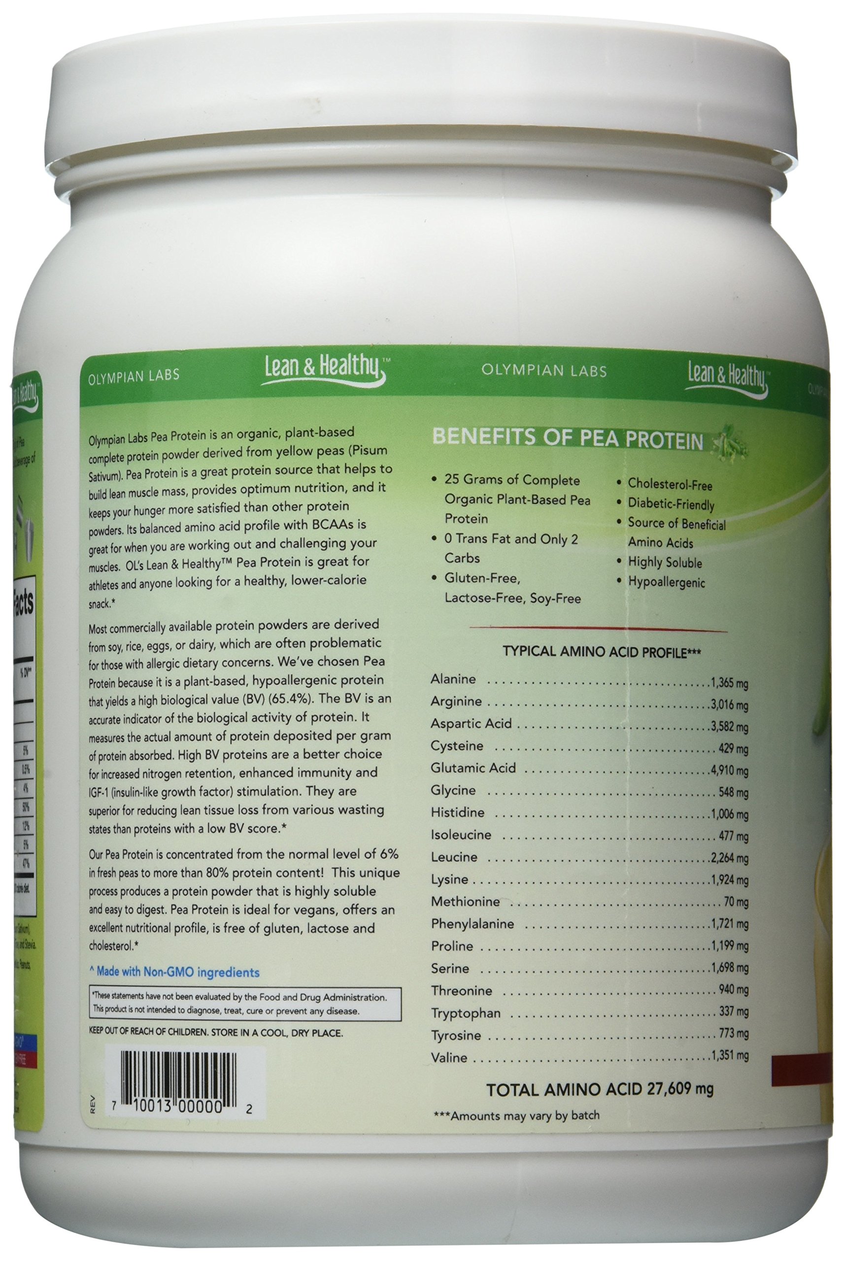 Foto 2 | Proteína En Polvo Olympian Labs Vanilla Pea, 494 G, 13 Porciones - Venta Internacional.
