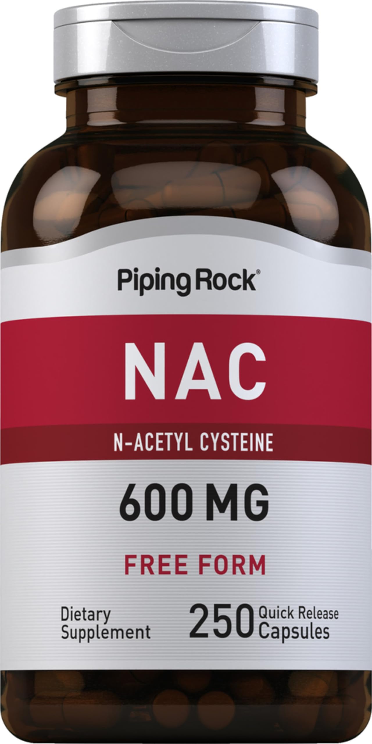 Foto 2 pulgar | Suplemento Piping Rock Nac N-acetil Cisteína 600 Mg 250 Cápsulas - Venta Internacional.