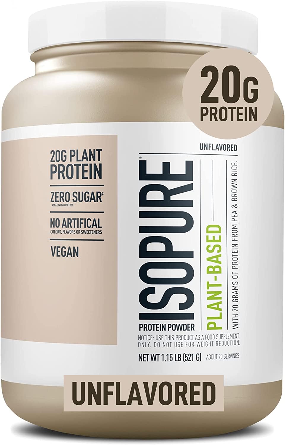 Foto 2 pulgar | Proteína En Polvo Isopure Sin Sabor Vegana, 20 Porciones - Venta Internacional.