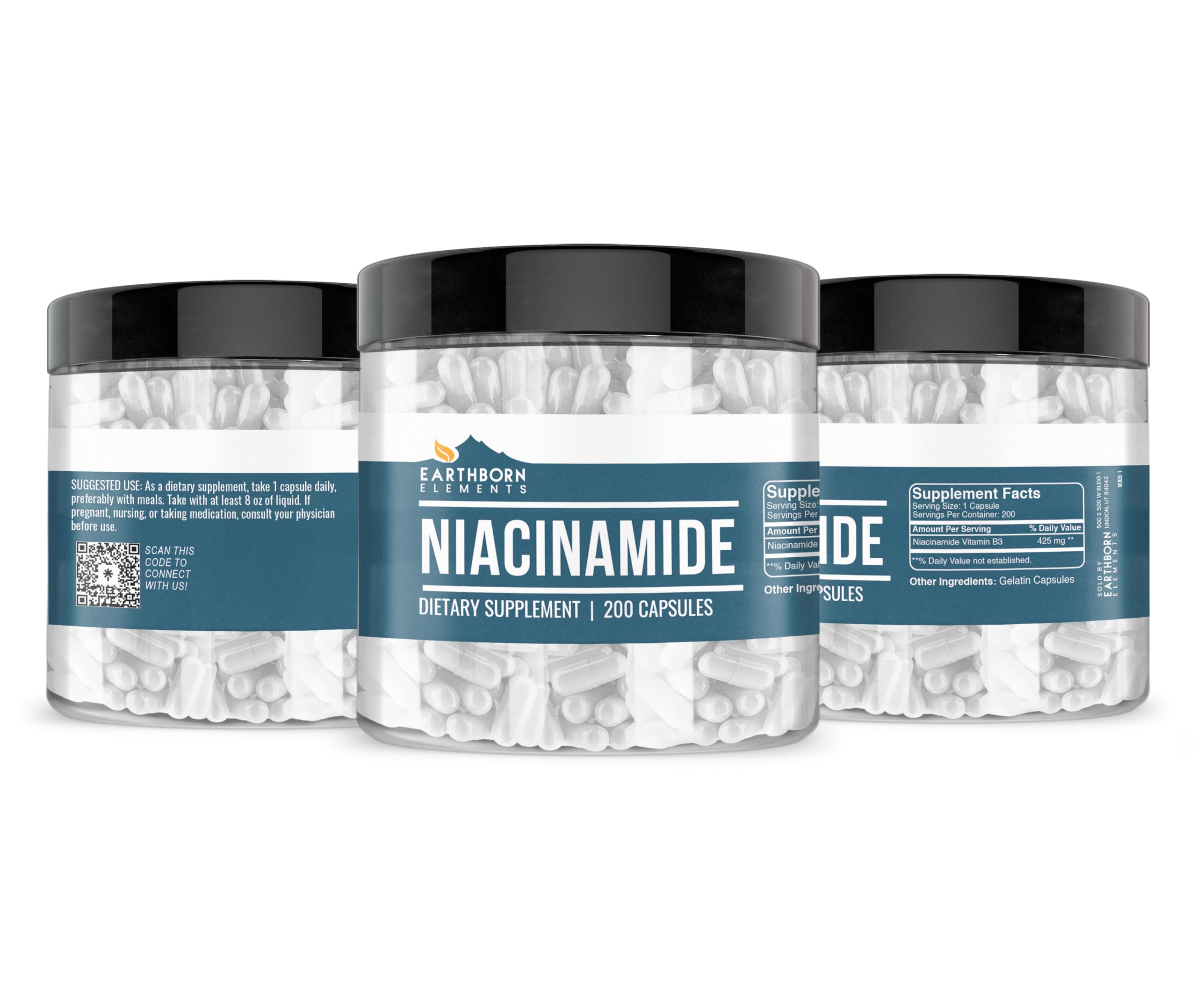 Foto 5 pulgar | Suplemento Dietético Earthborn Elements Niacinamide 200 Cápsulas - Venta Internacional.