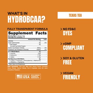 Foto 6 | Suplemento De Entrenamiento Prosupps Hydrobcaa Texas Tea 30 Porciones - Venta Internacional.